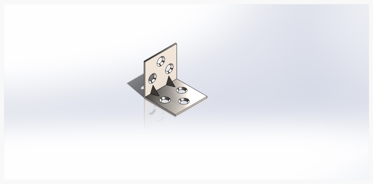 A design feature called gussets are added to help strengthen the bracket to resist bending forces.