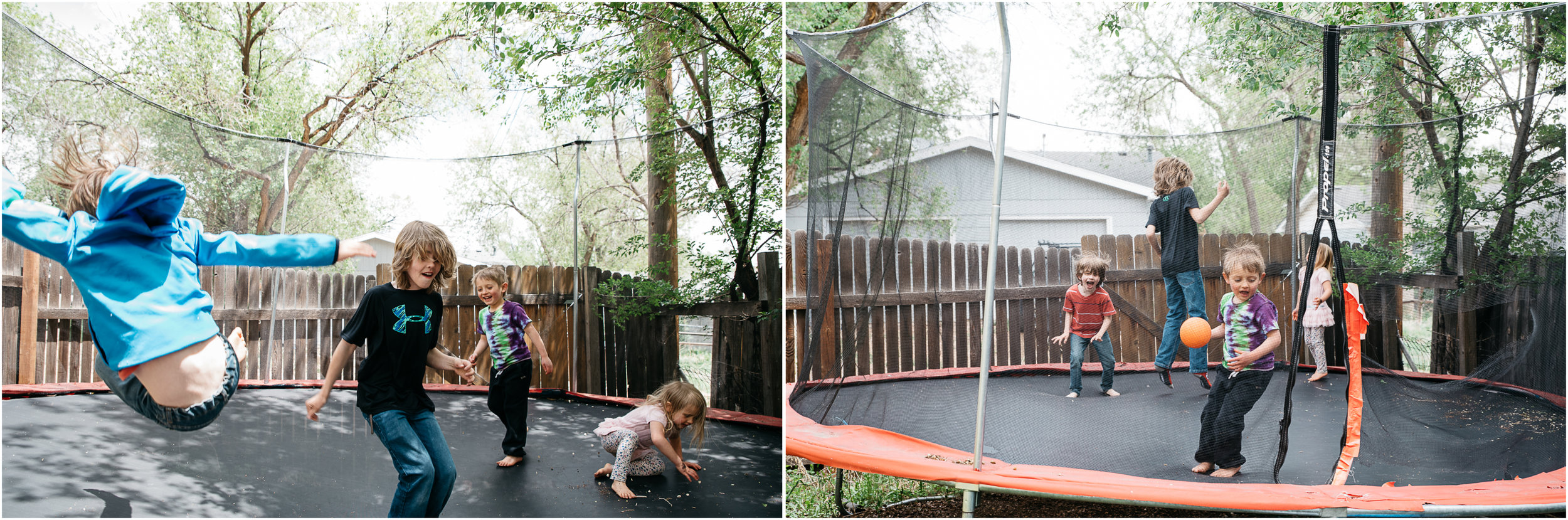 Kids playing on trampoline, Pittsburgh Pa lifestyle photographer.jpg