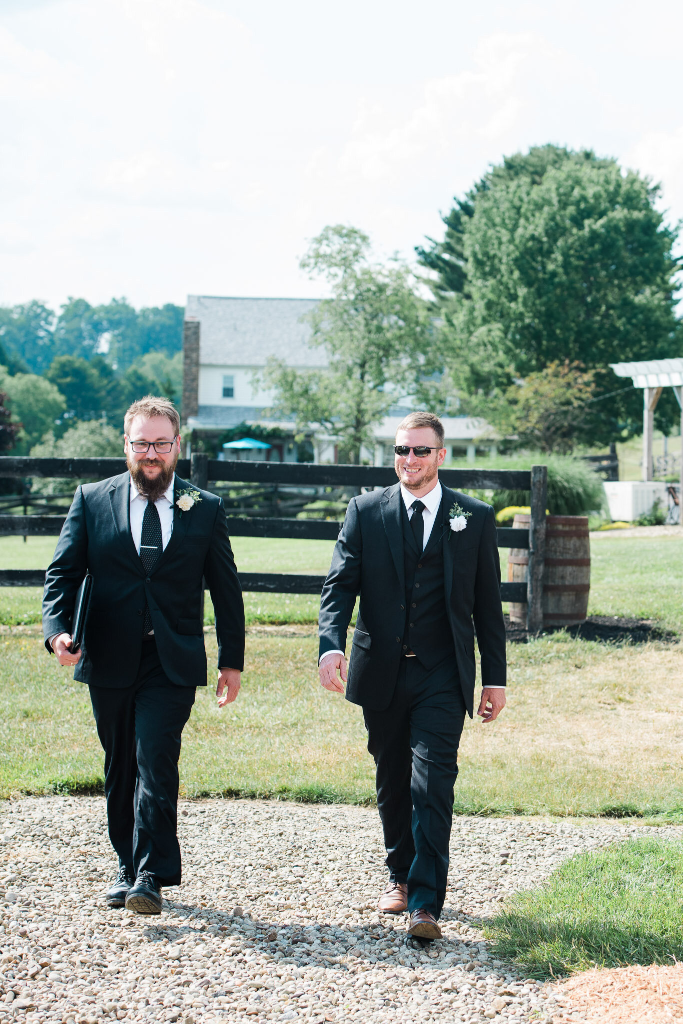 Groom's reaction, wedding ceremony, Hayloft of PA-2255.jpg