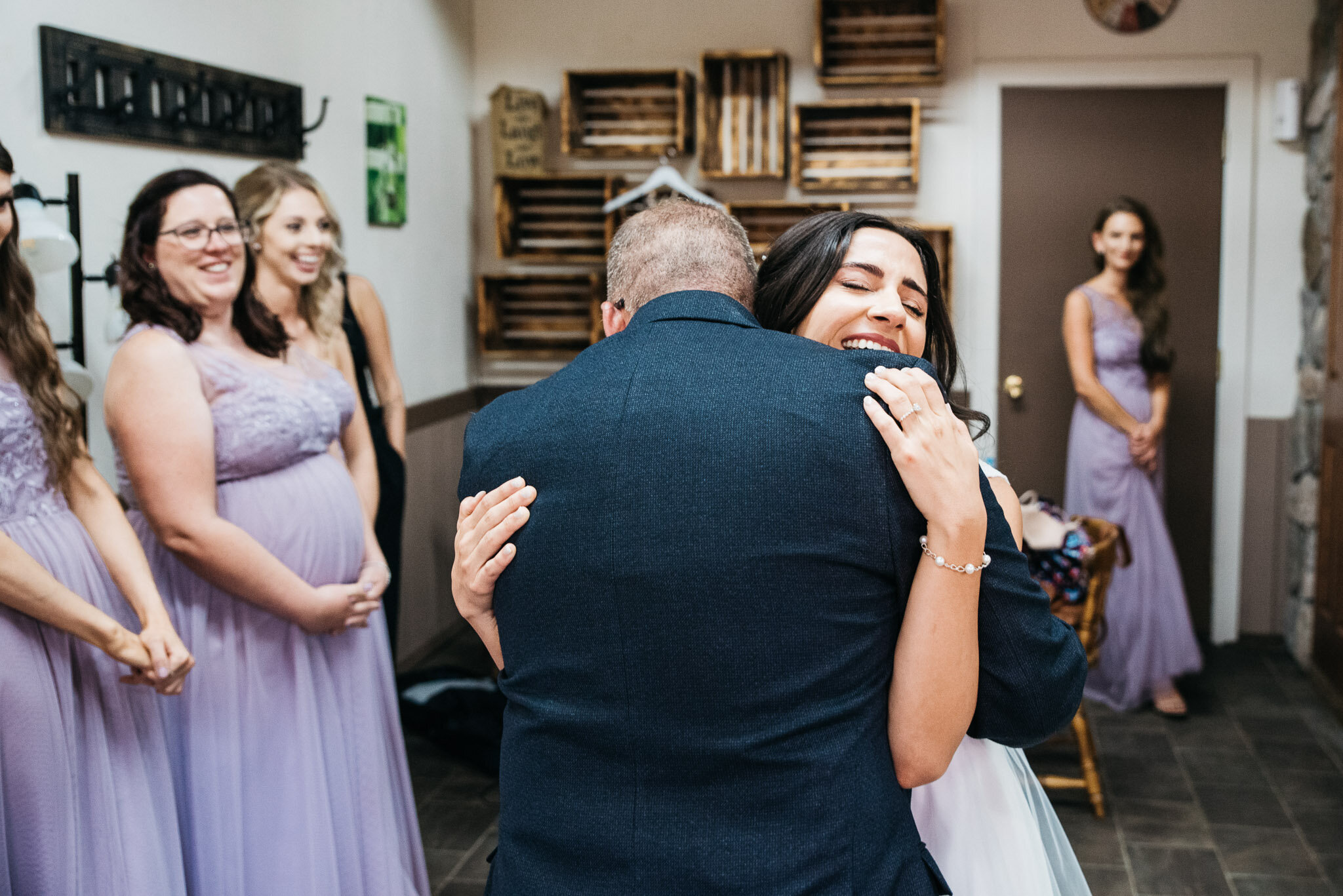 Bride seeing Dad, The Hayloft of Pa wedding-6618.jpg