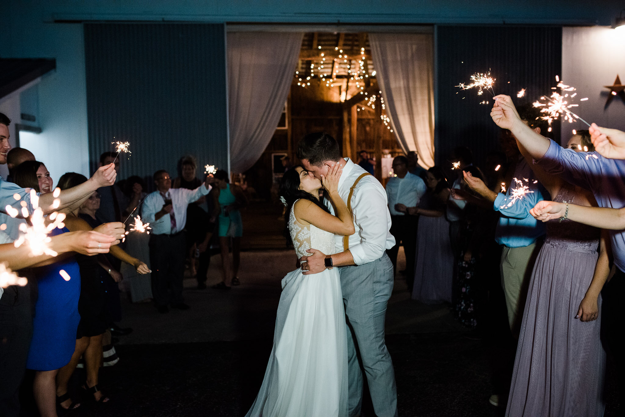 Hayloft of PA reception, sparklers, Pittsburgh PA wedding photographer-7530.jpg