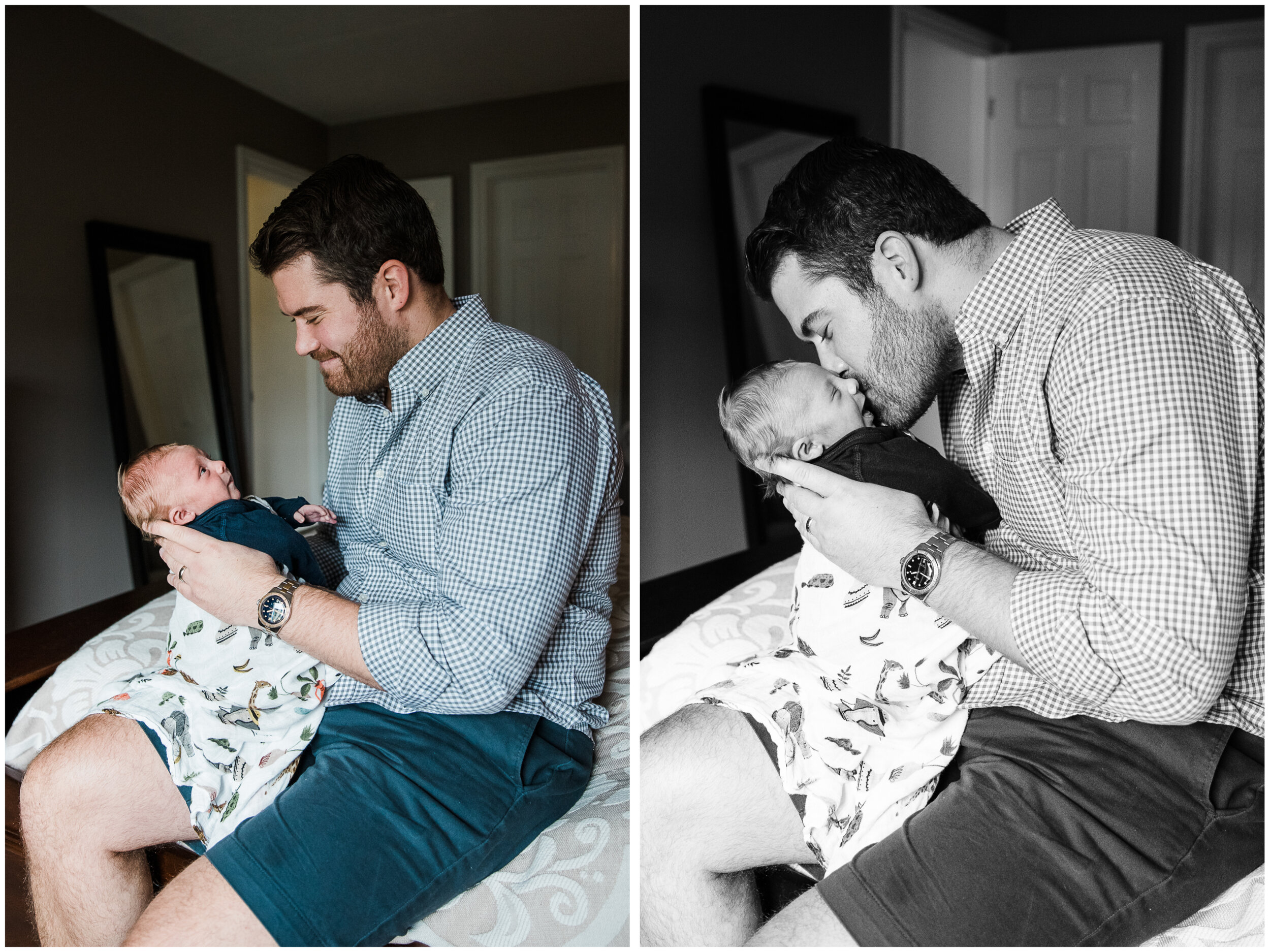 Dad and newborn baby, lifestyle photographer.jpg