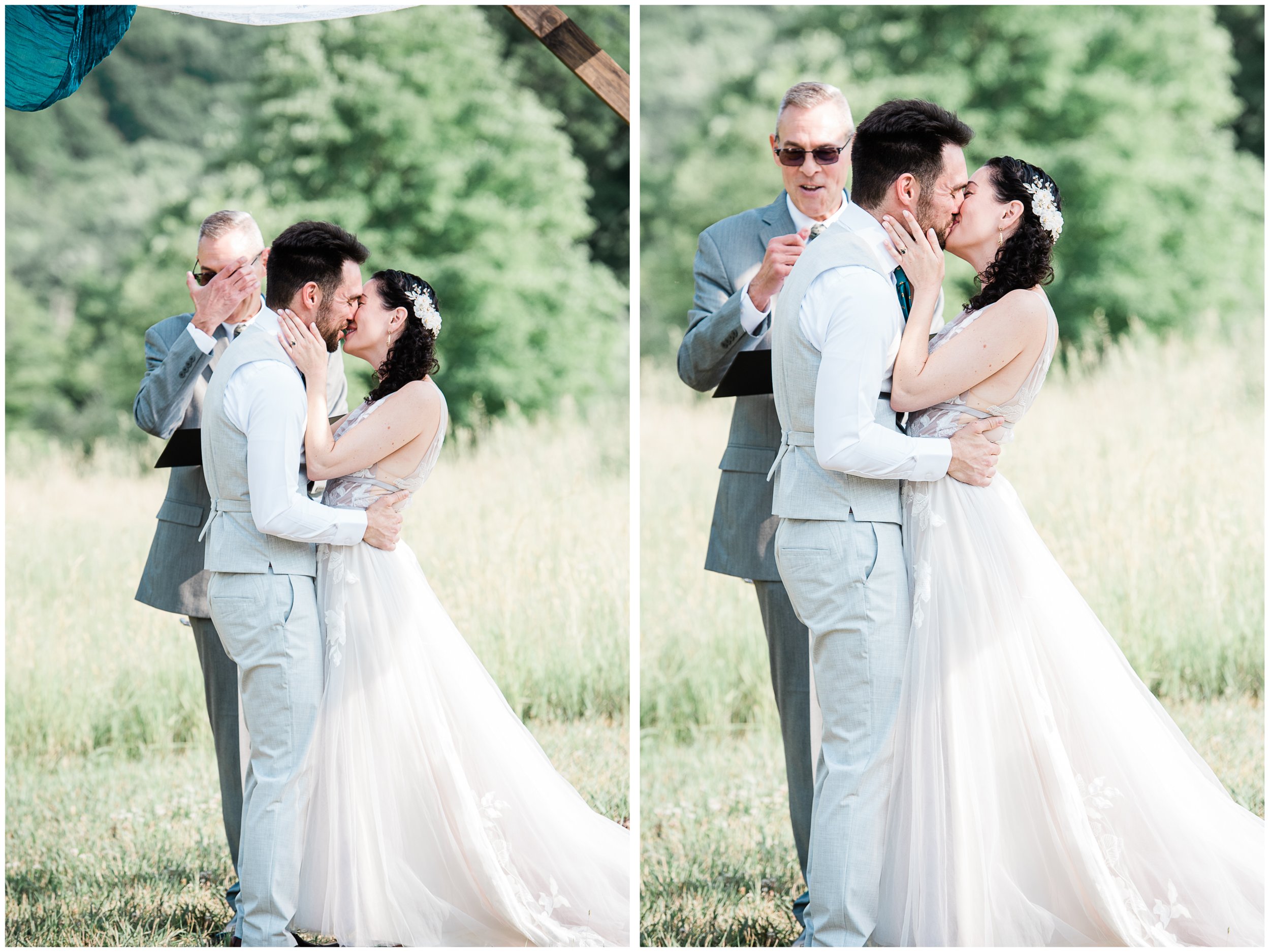 First Kiss, River Mountain PA Everett PA wedding photography.jpg