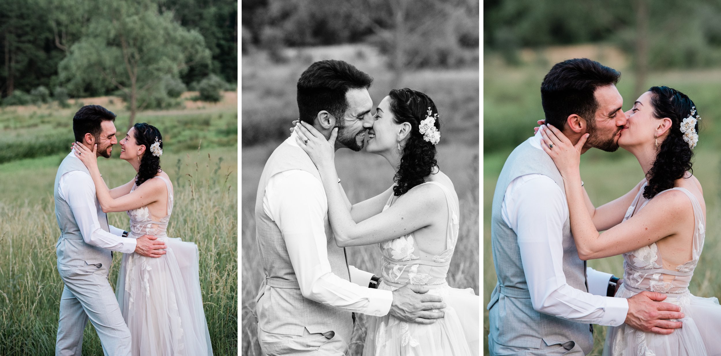 Golden Hour Sunset Kiss, Bride and Groom, Pittsburgh Weddings.jpg