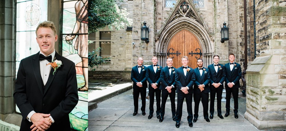 groom and groomsmen, First Presbyterian Church Pittsburgh PA.jpg