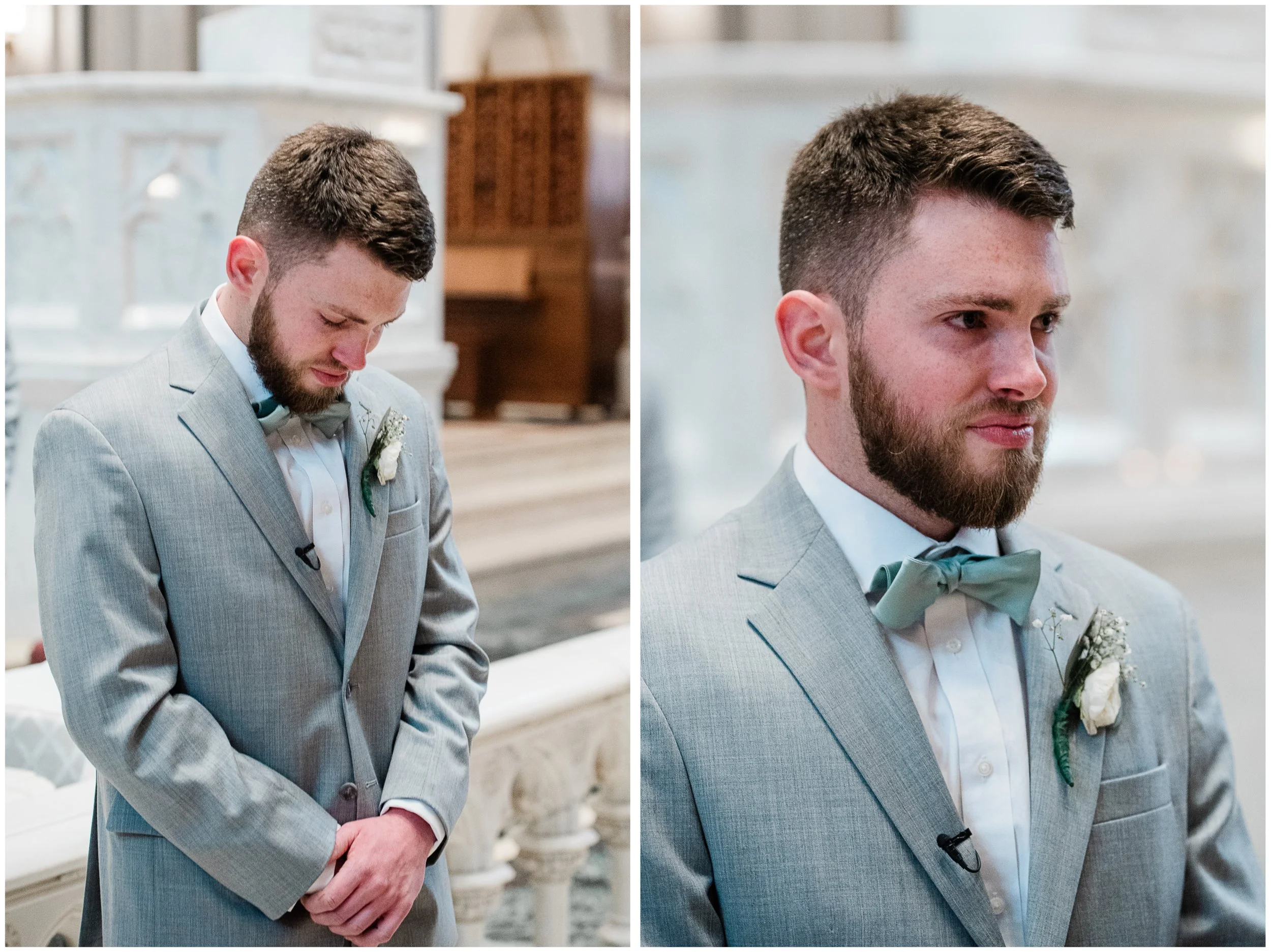 Groom Seeing Bride, CHurch Ceremony Pittsburgh.jpg