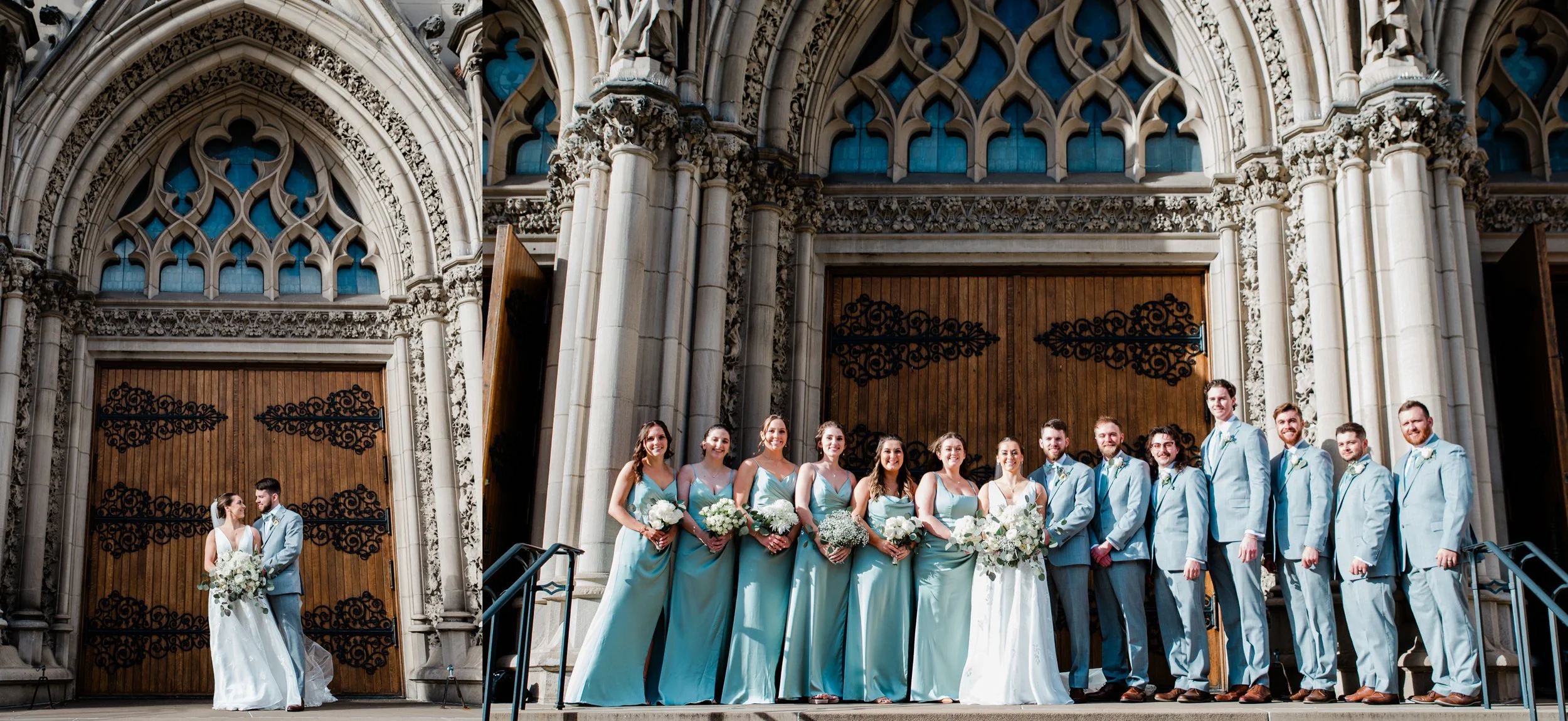 St Paul Cathedral Wedding Party, Pittsburgh PA photographer.jpg