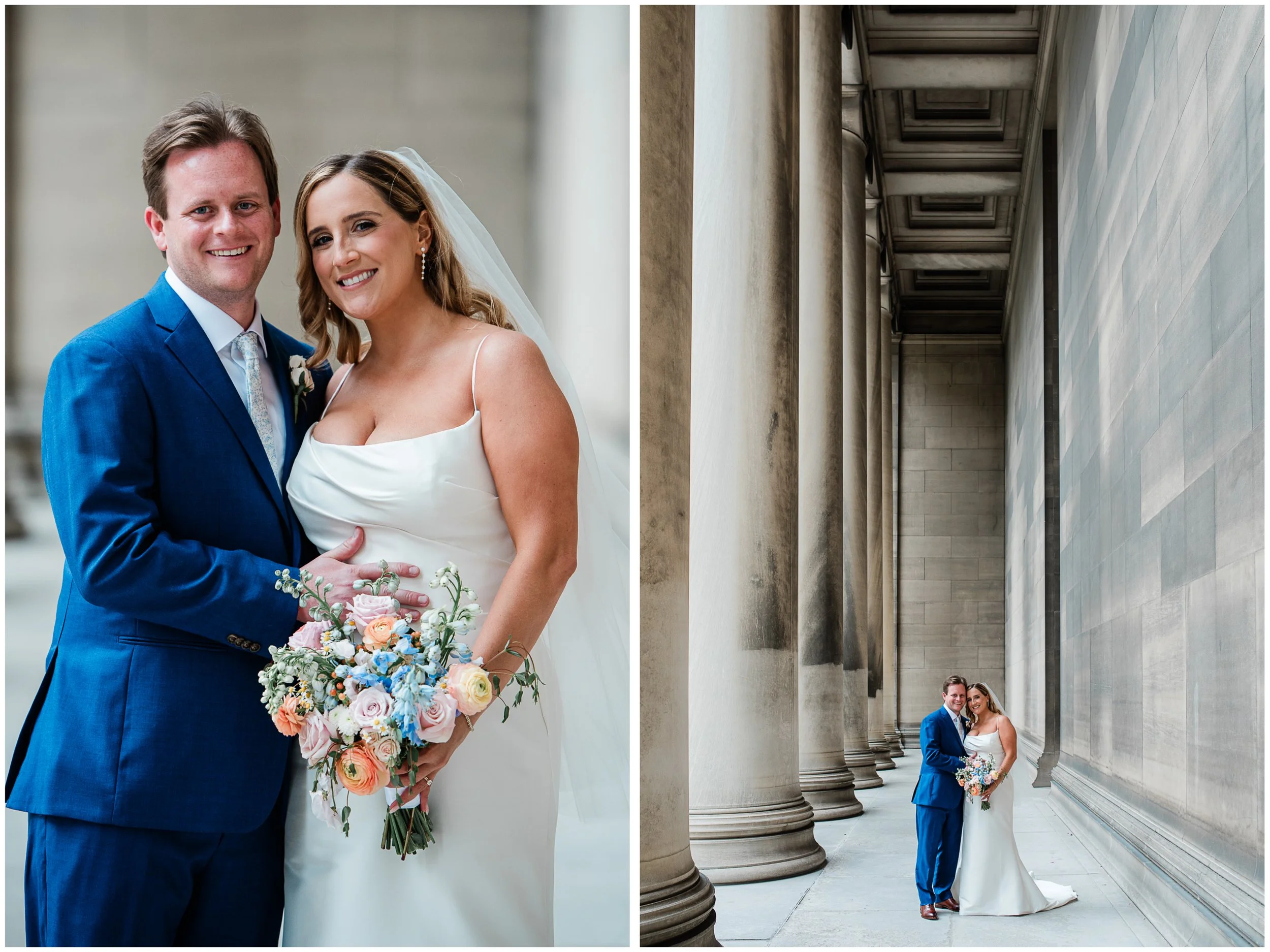 Carnegie Mellon Columns, Bride and Groom Portraits, Pittsburgh PA.jpg