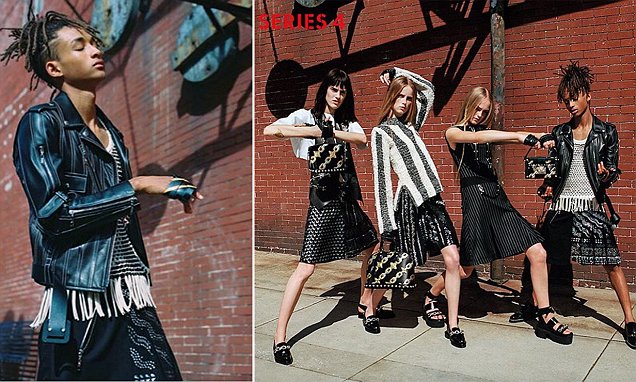 Jaden Smith, far right, with Sarah Brannon, Rianne Van Rompaey and Jean Campbell in Louis Vuitton’s spring/summer 2016 campaign. Photograph: Bruce Weber/Luis Vuitton