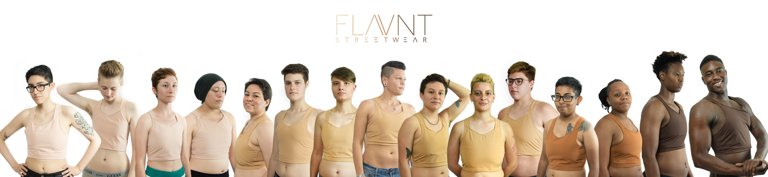 Click the image to enlarge! Here are our 15 models from the community wearing our 4 initial colors, Rose-Umber.