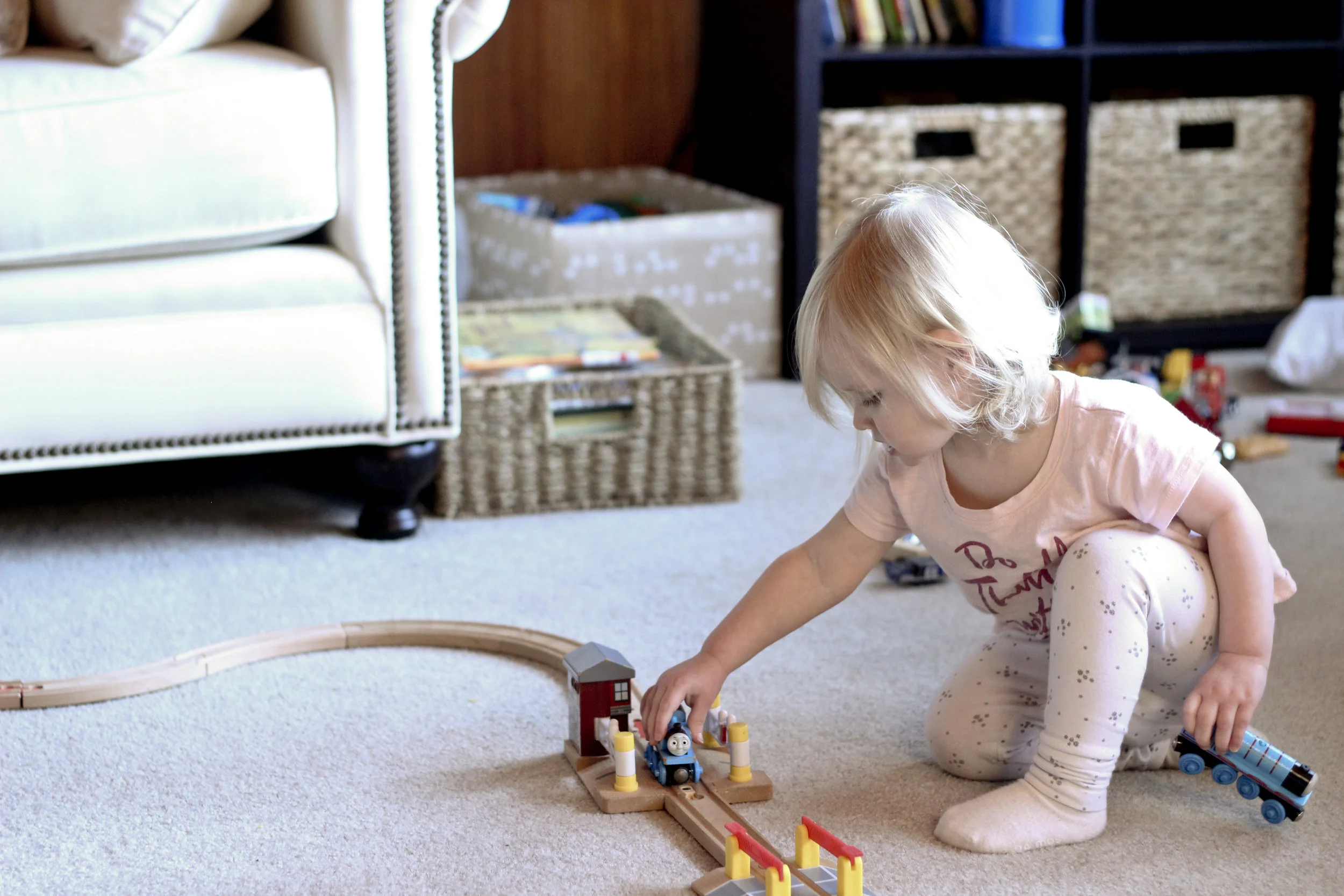 All the dolls at her disposal, and she still chooses Thomas and Gordon.