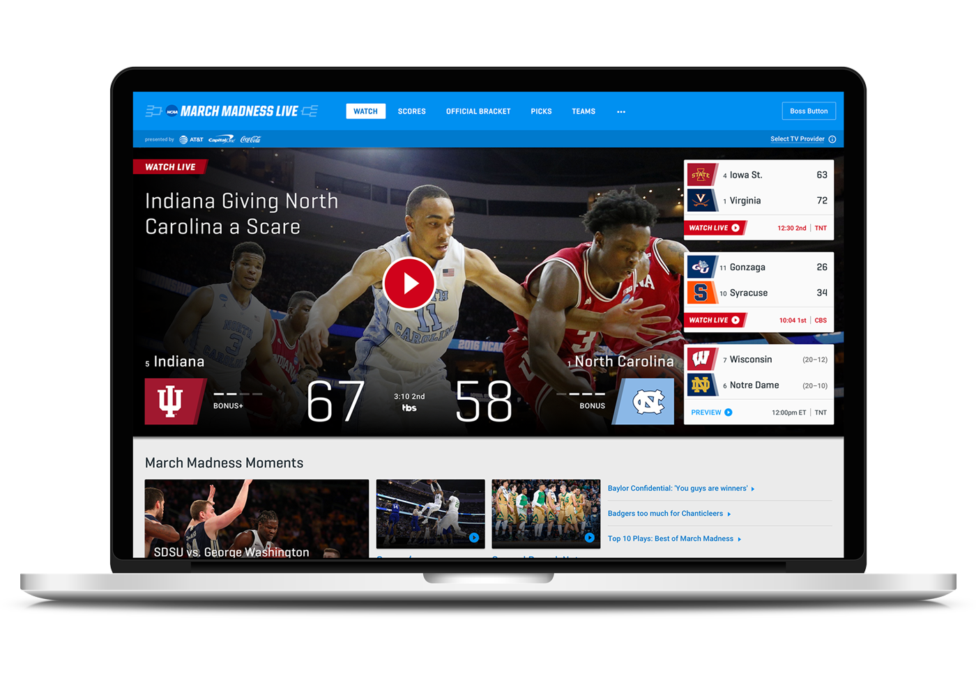 March Madness Website — Gabrielle Derenthal Product Design