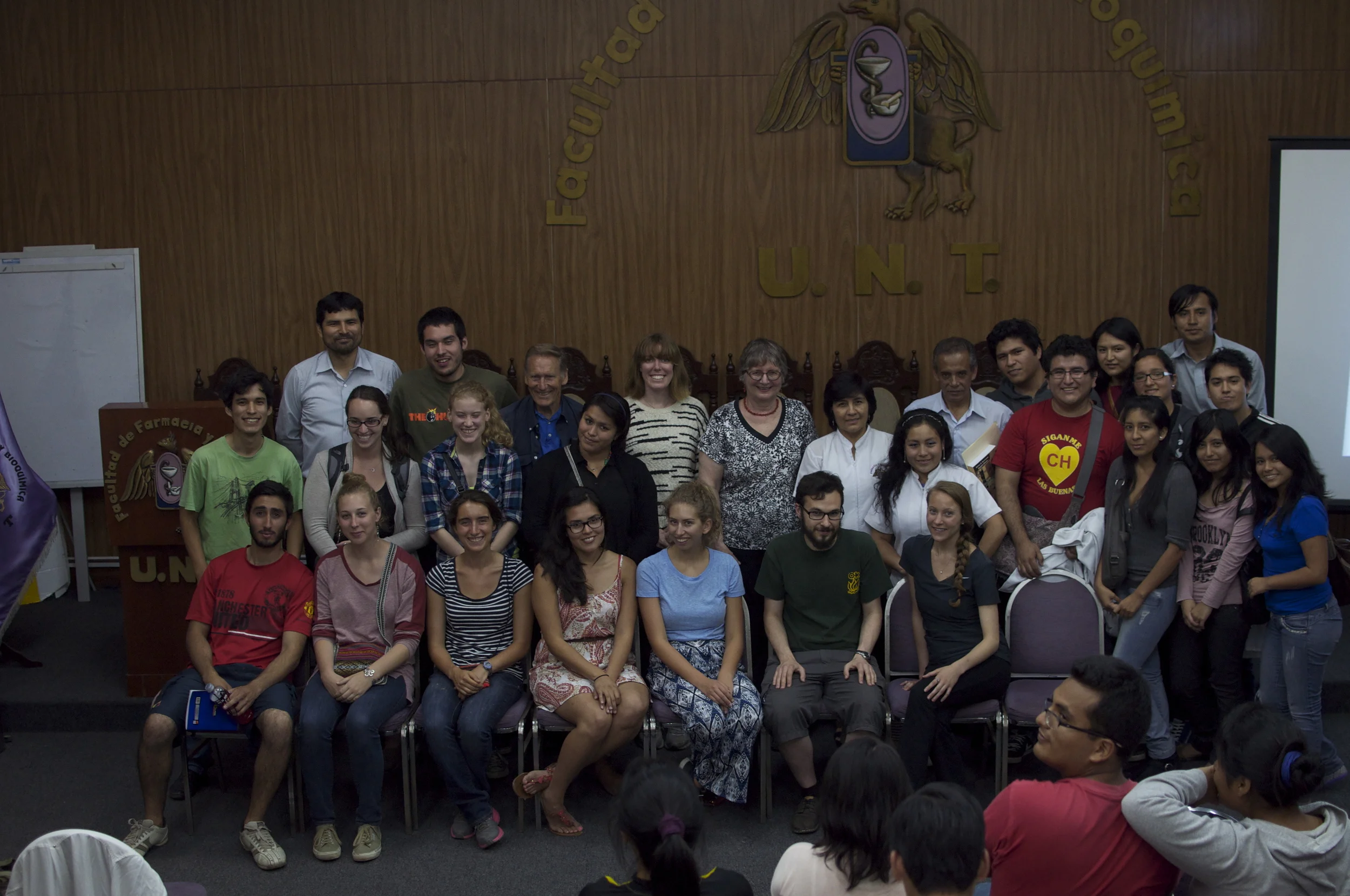 June 2014 - NPP students, participating research leaders, and UNT students and faculty. gather to hear Drs. Gail Willsky and Douglas Sharon speak about the biochemical properties of native Peruvian plants and related shamanism. 