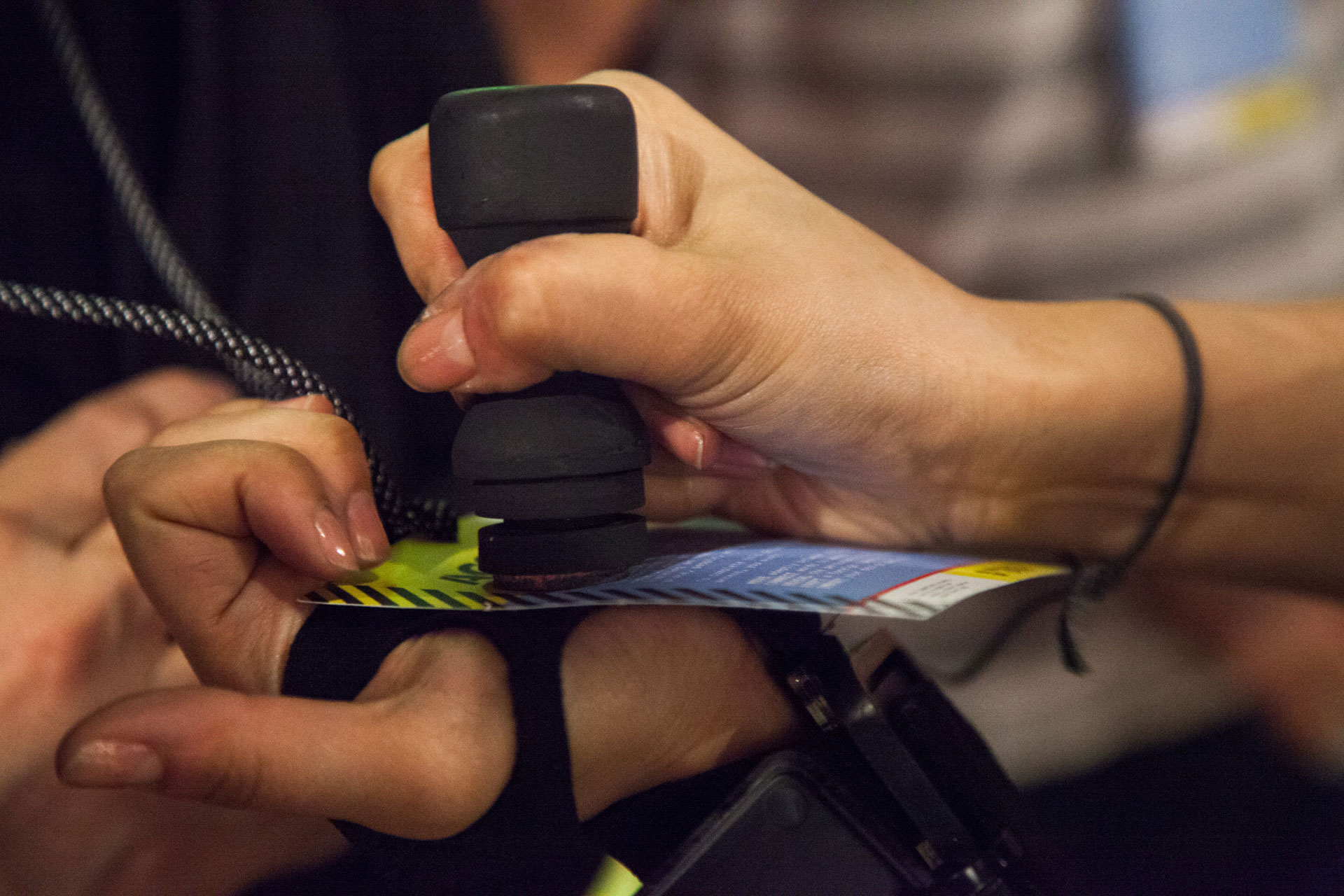 To engage with the interactions, visitors received a passport to collect a stamp at each of the 5 checkpoints. In order to complete their documents, they were asked to: ADOPT a foreign identity, MOVE adeptly between cultures, CONNECT words to wares, REVEAL the personality of possessions, and EMBODY design desire.