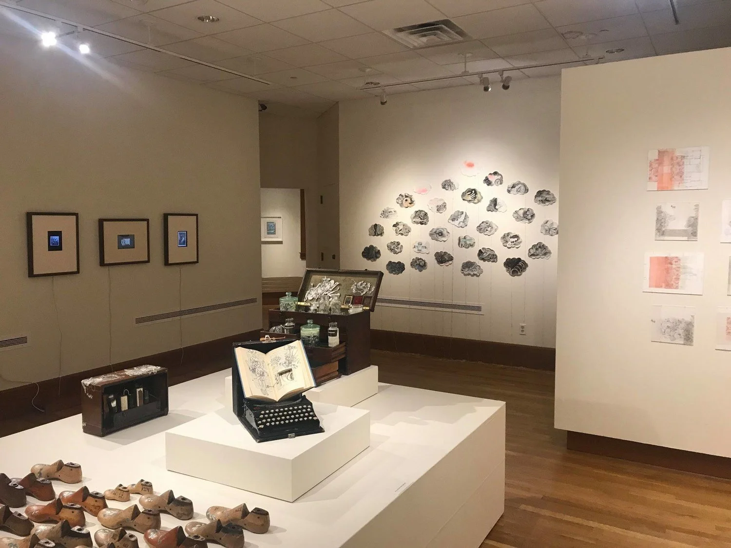   Reclaimed Baggage  Installation shot of one of the gallery spaces at NIU Art Museum, 