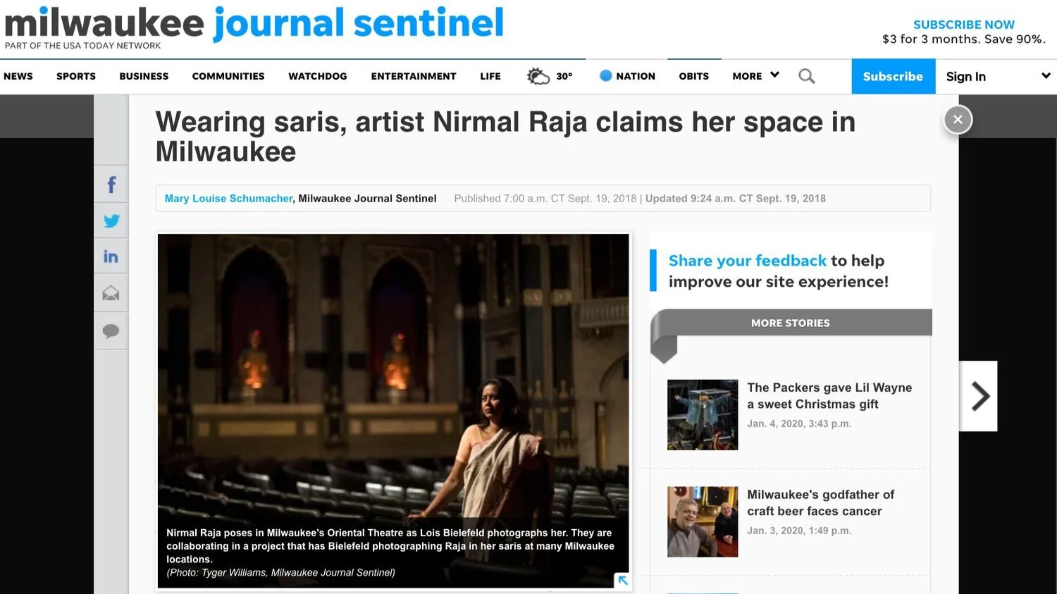 Wearing saris, artist Nirmal Raja claims her space in Milwaukee