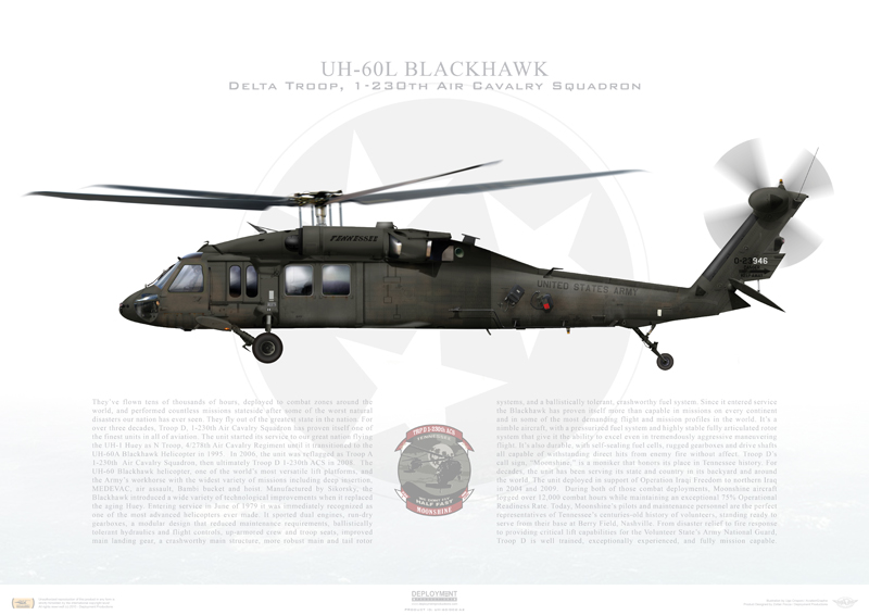 1-230th ACS UH-60 Blackhawk Profile Print