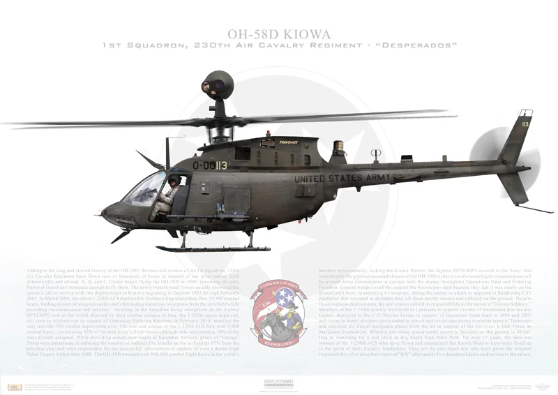 1-230th ACS OH-58D Kiowa Warrior Profile Print