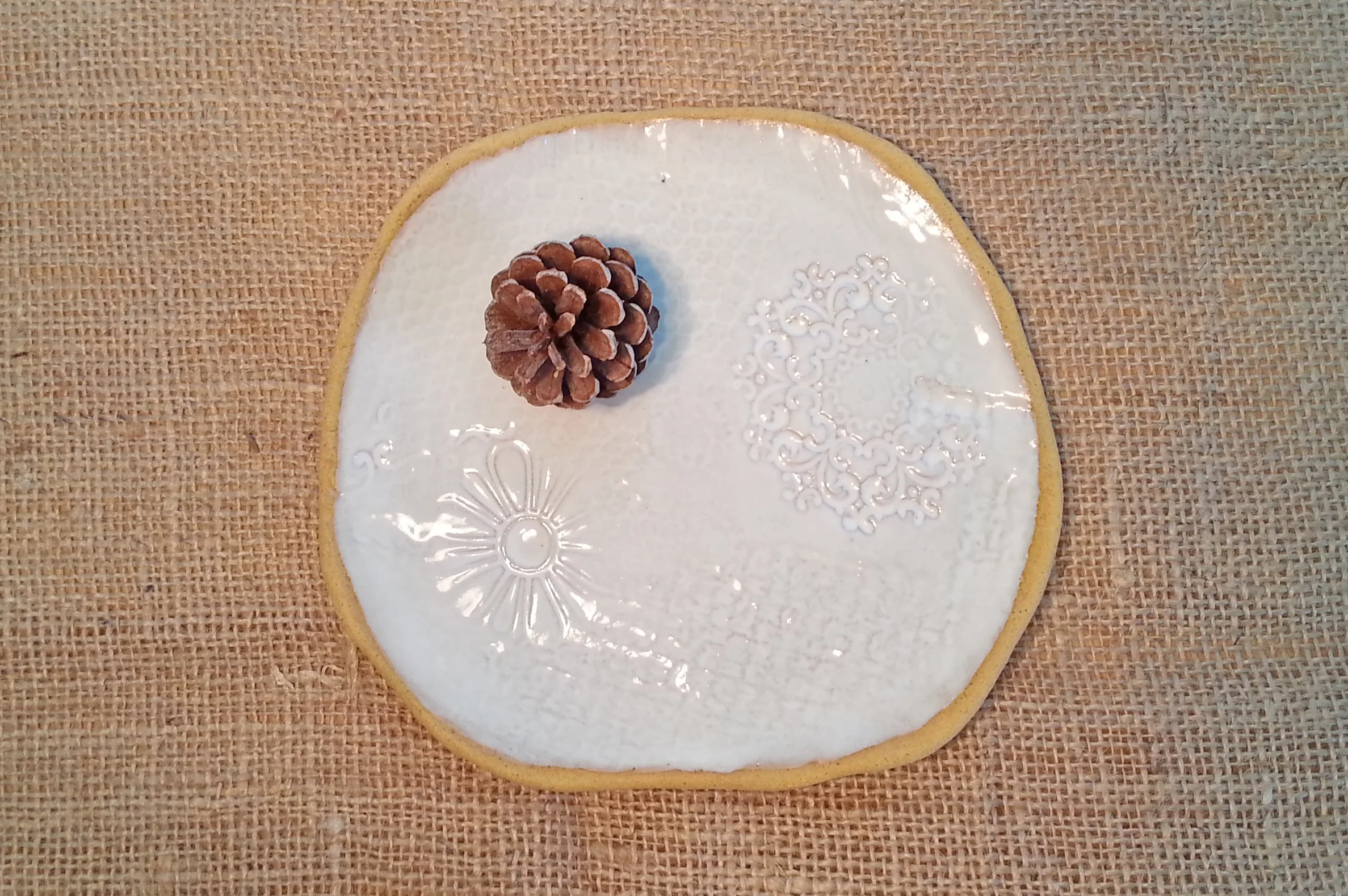 Plate- Hand-built ceramic, white glaze