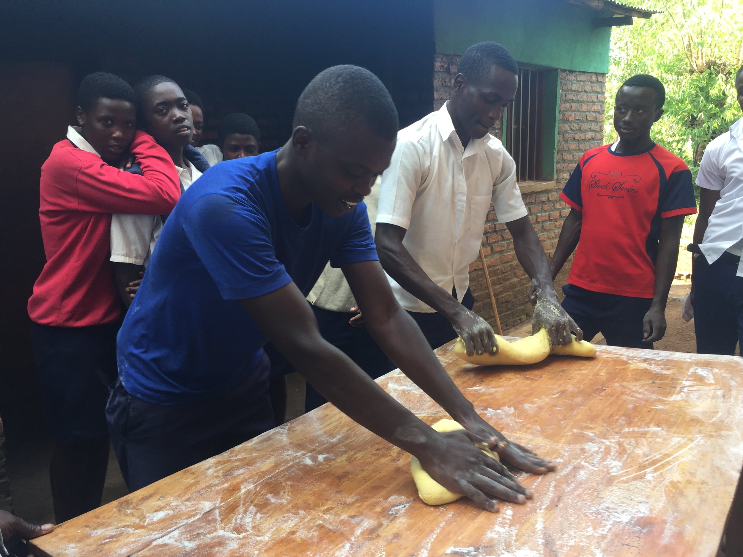 Business club, the making of doughnuts.JPG