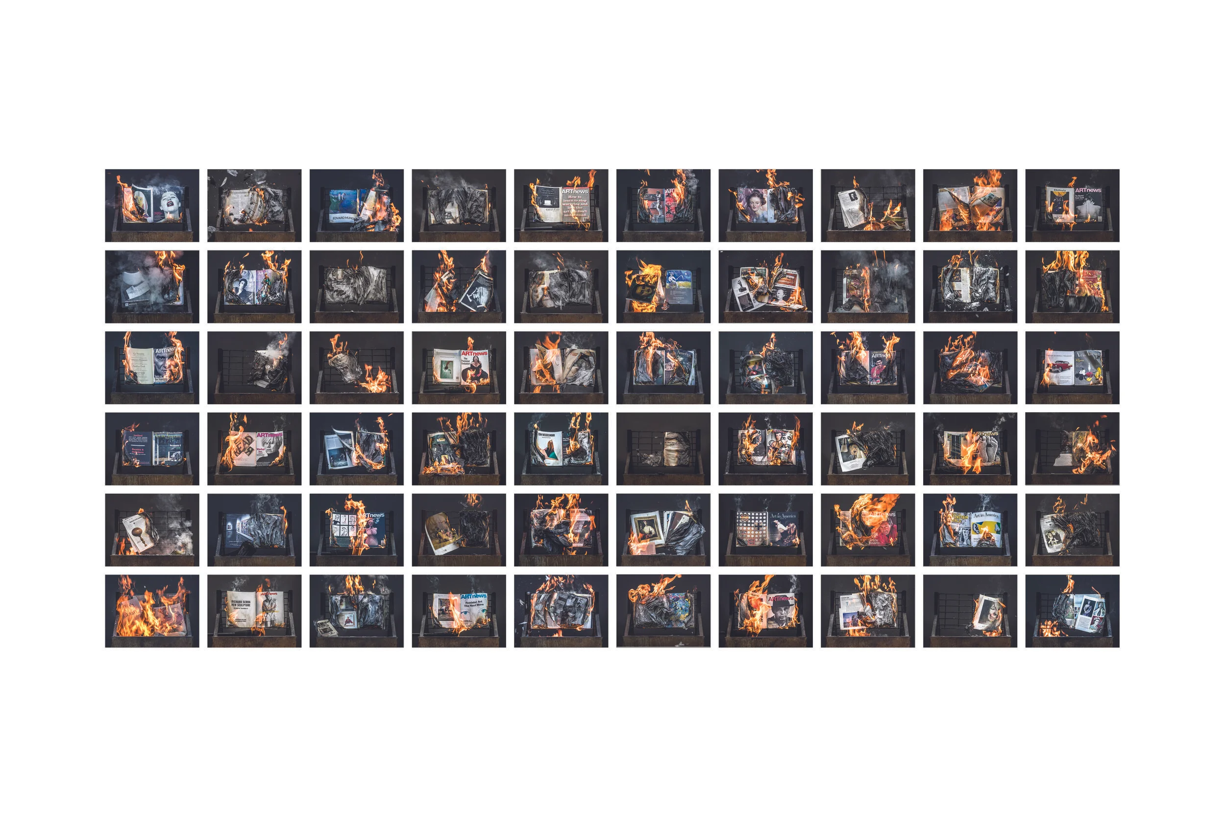 Savonarola Wall of Spiritual Revival. 2019 60 framed images archival ink jet prints, 8.5x11 in each