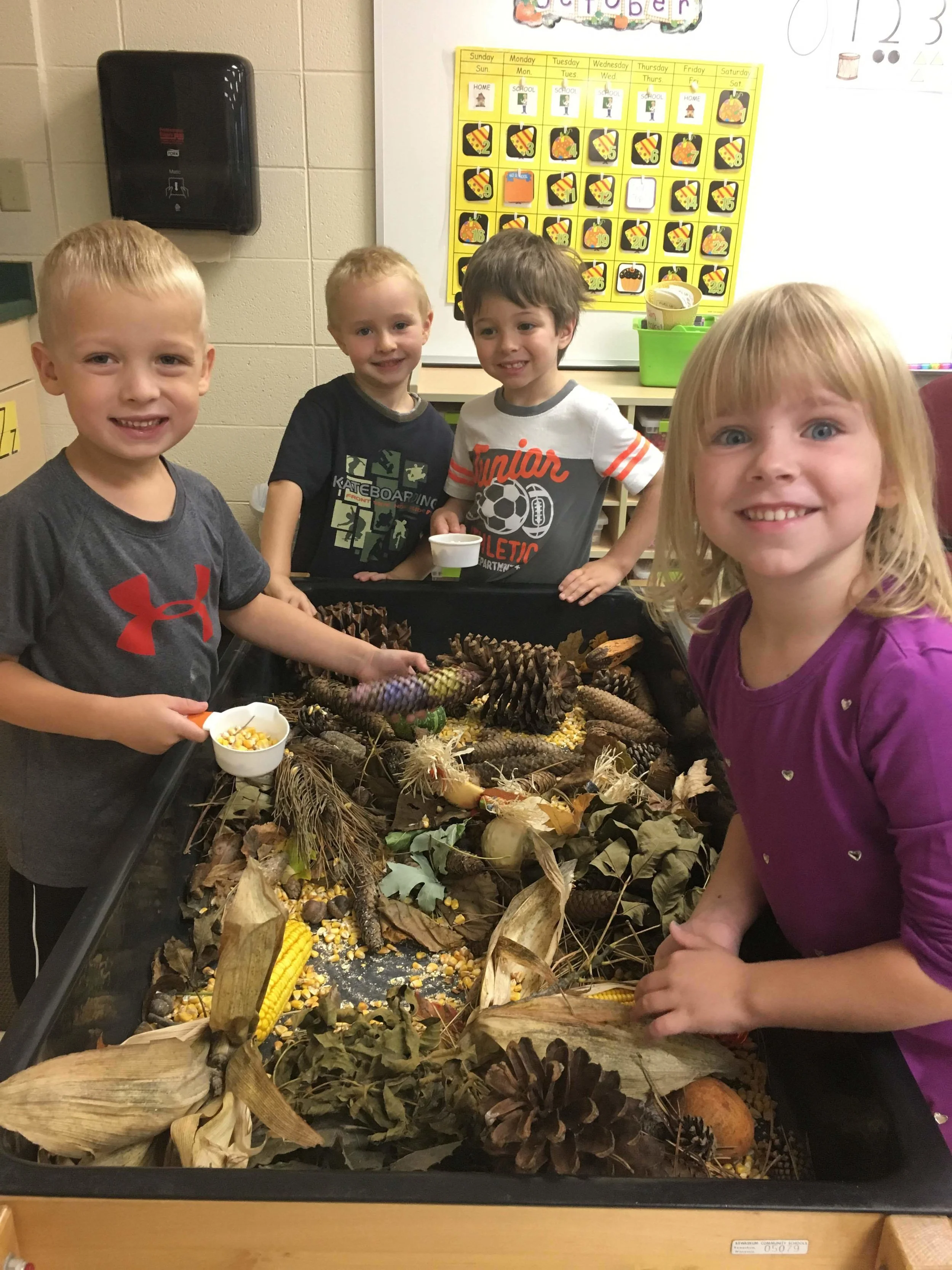 "Fall" sensory table