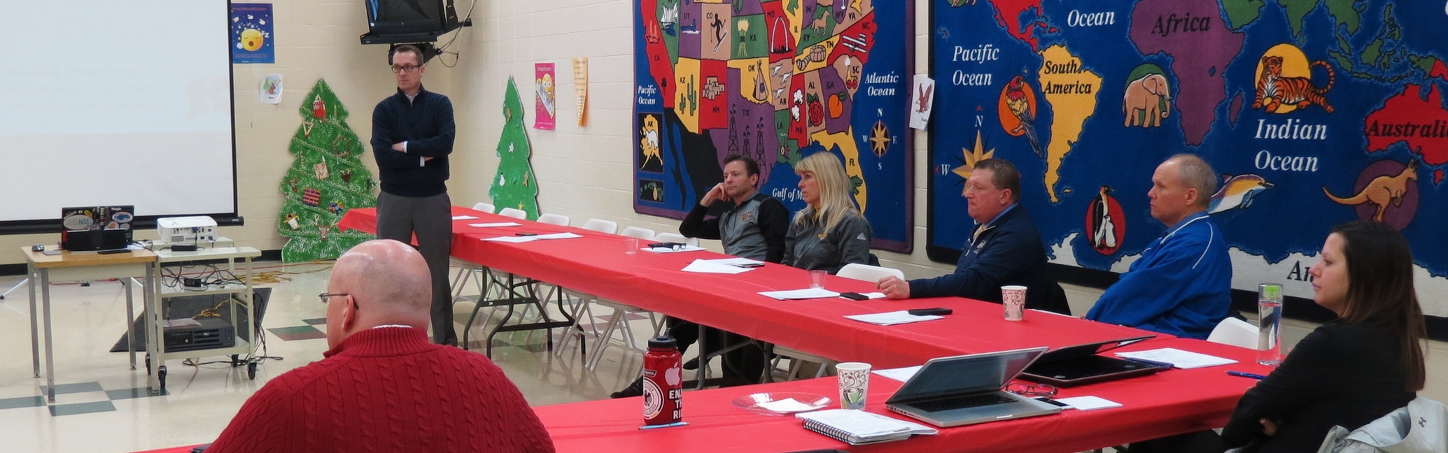 Ted Neitzke, CESA Program Administrator, discussed educational updates with region superintendents.
