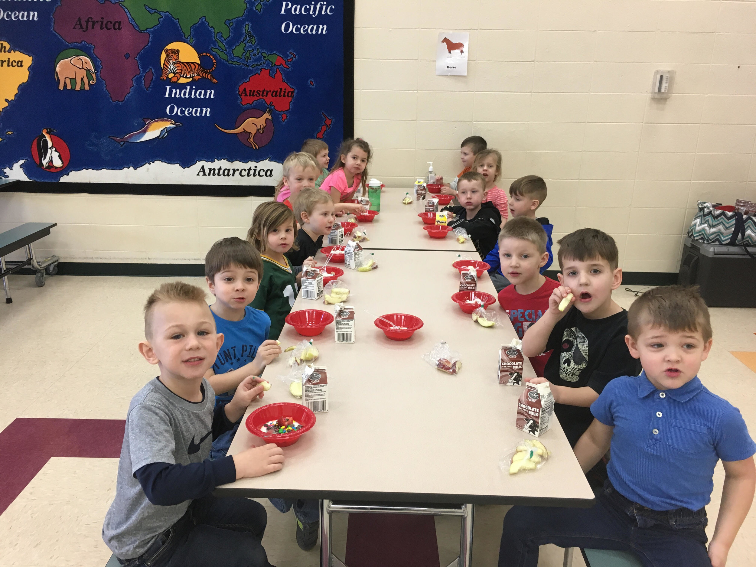 PTO provided all students with a yogurt bar for reaching the winter free $$ challenge. 