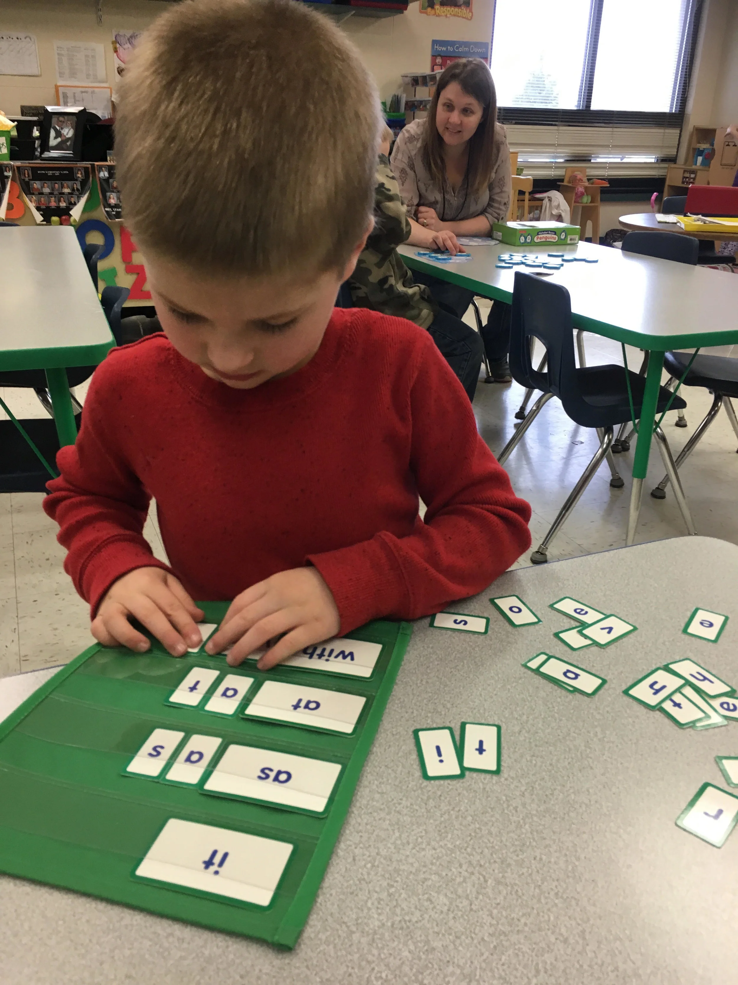 Working on beginning sight word skills!