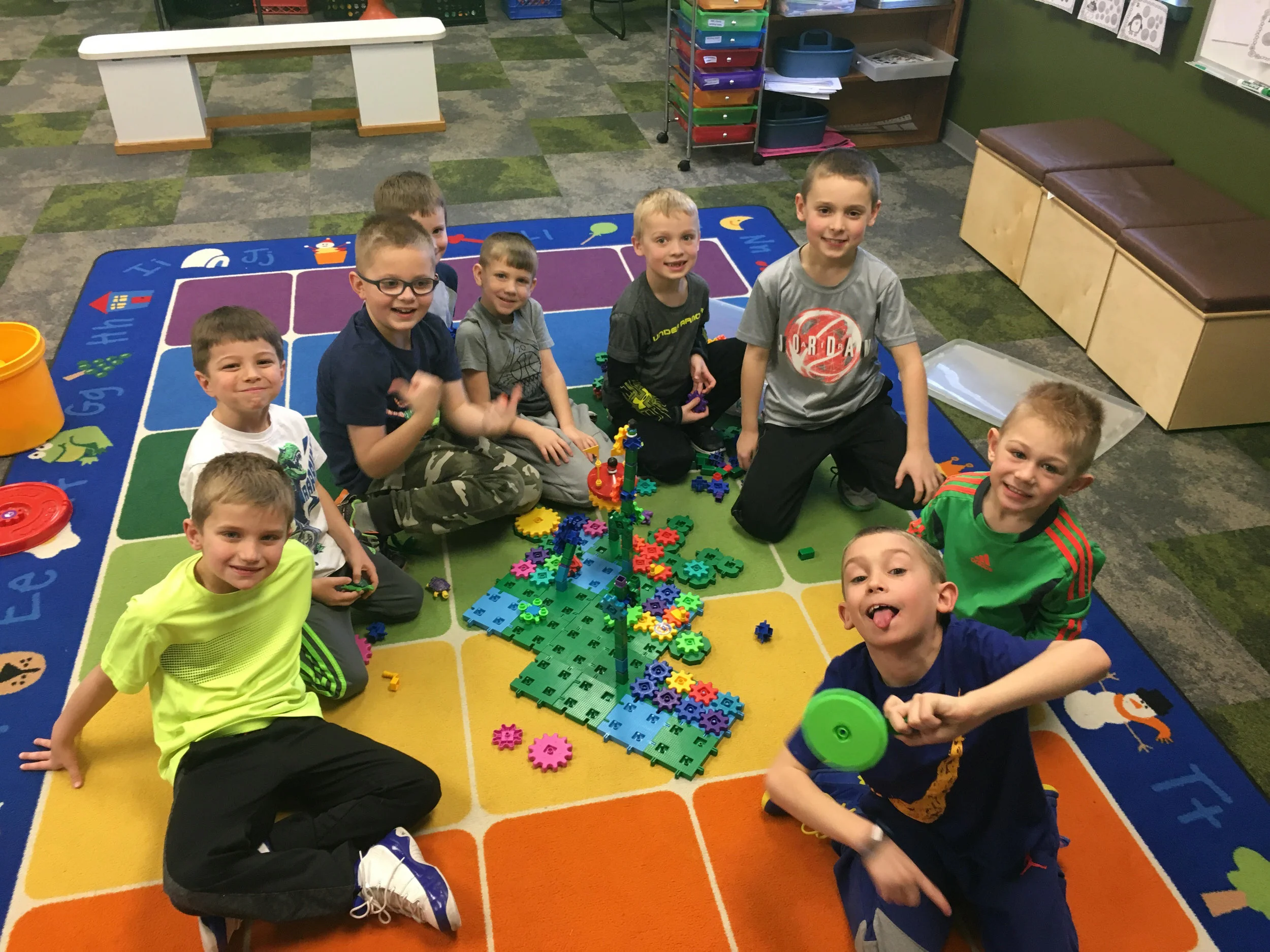 enjoying indoor recess