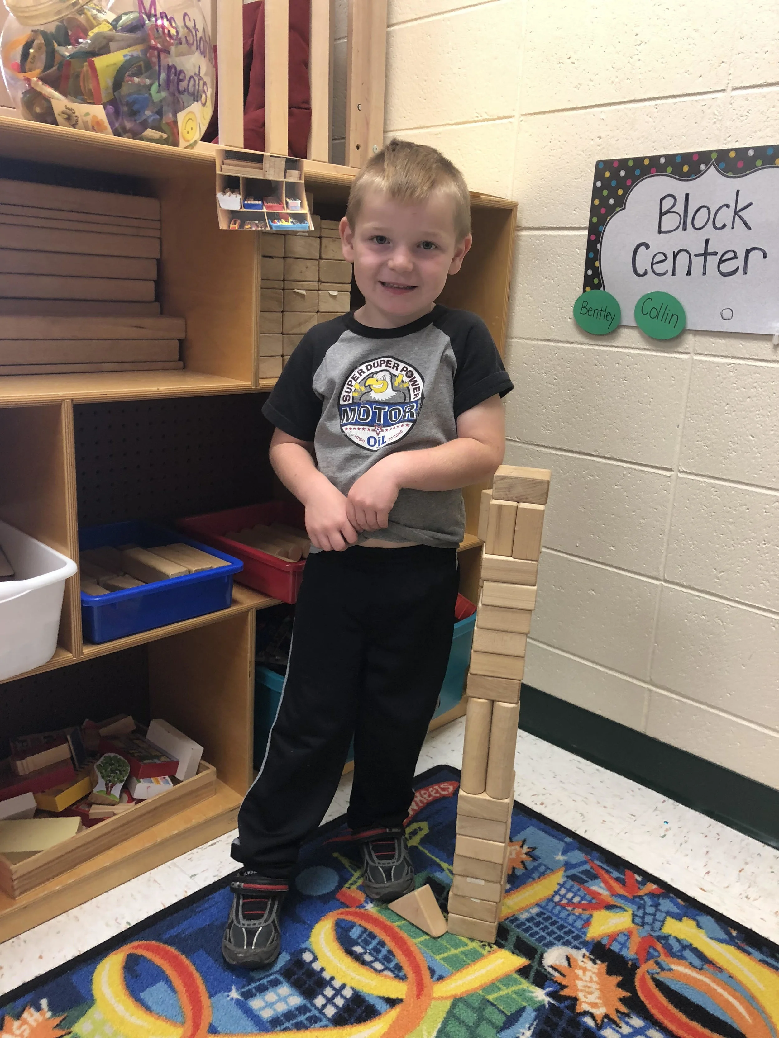 building a tower at play time