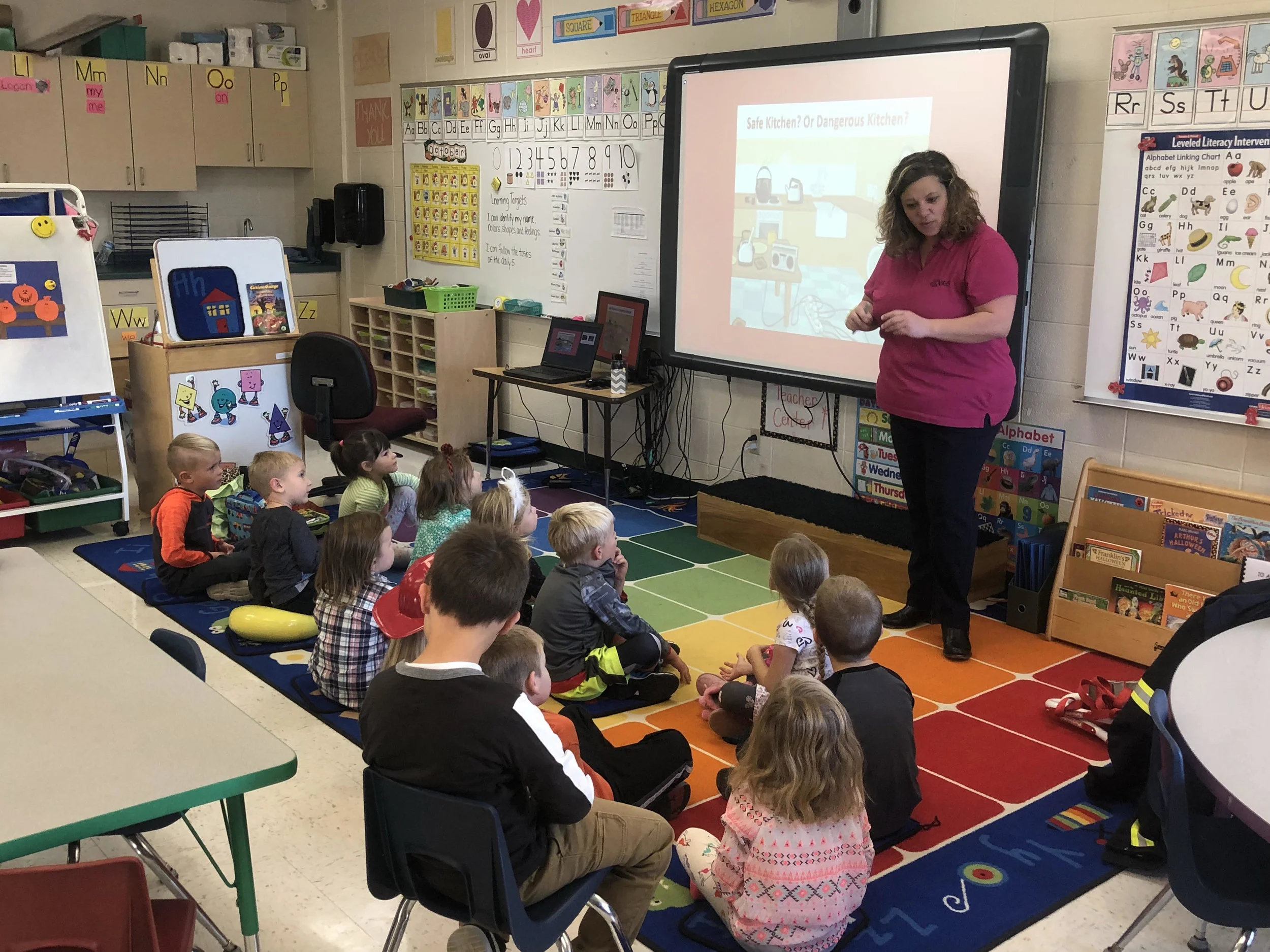 Mrs. Herman taught the class about fire safety