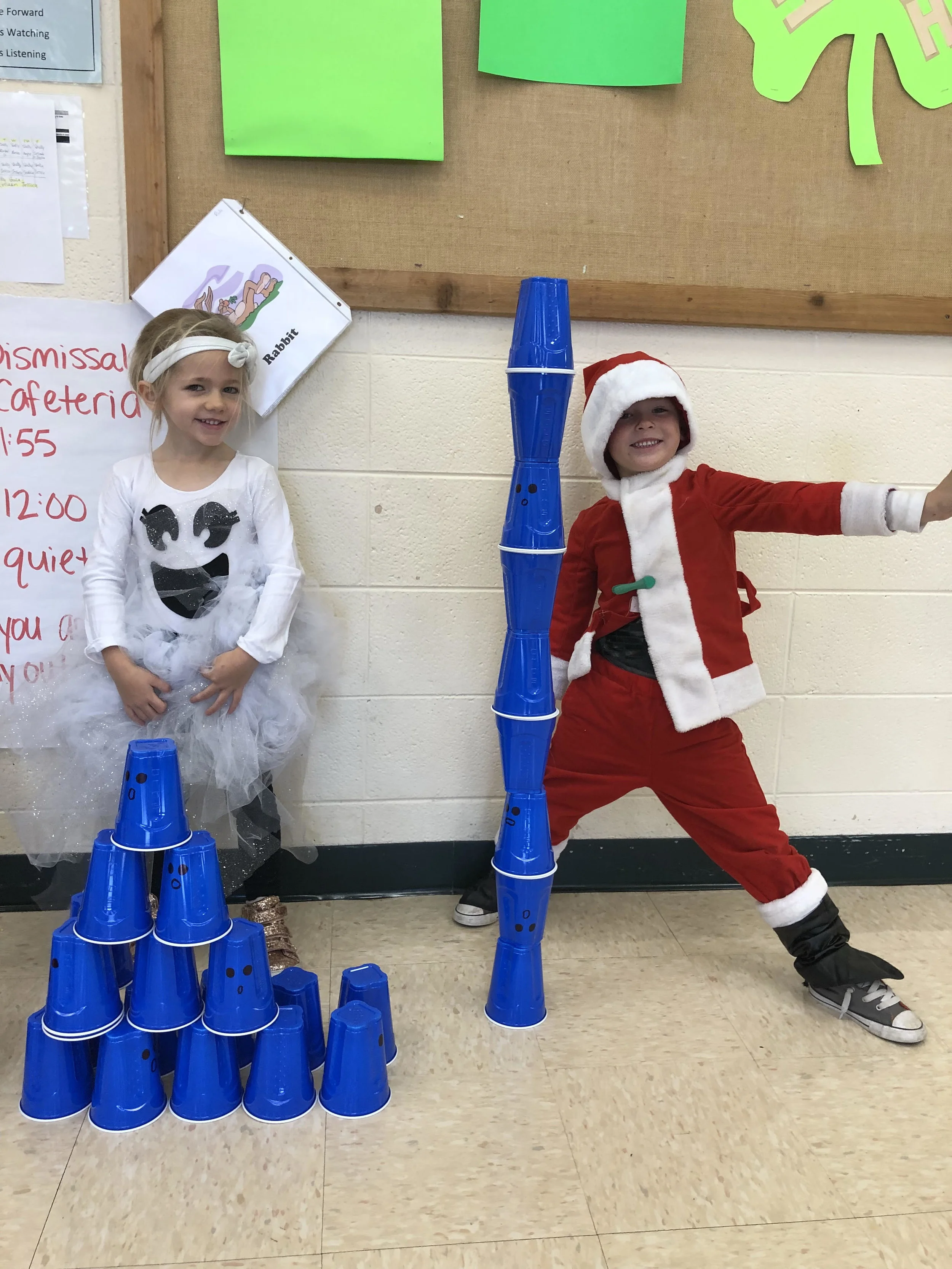 ghost cup stack at the Halloween party
