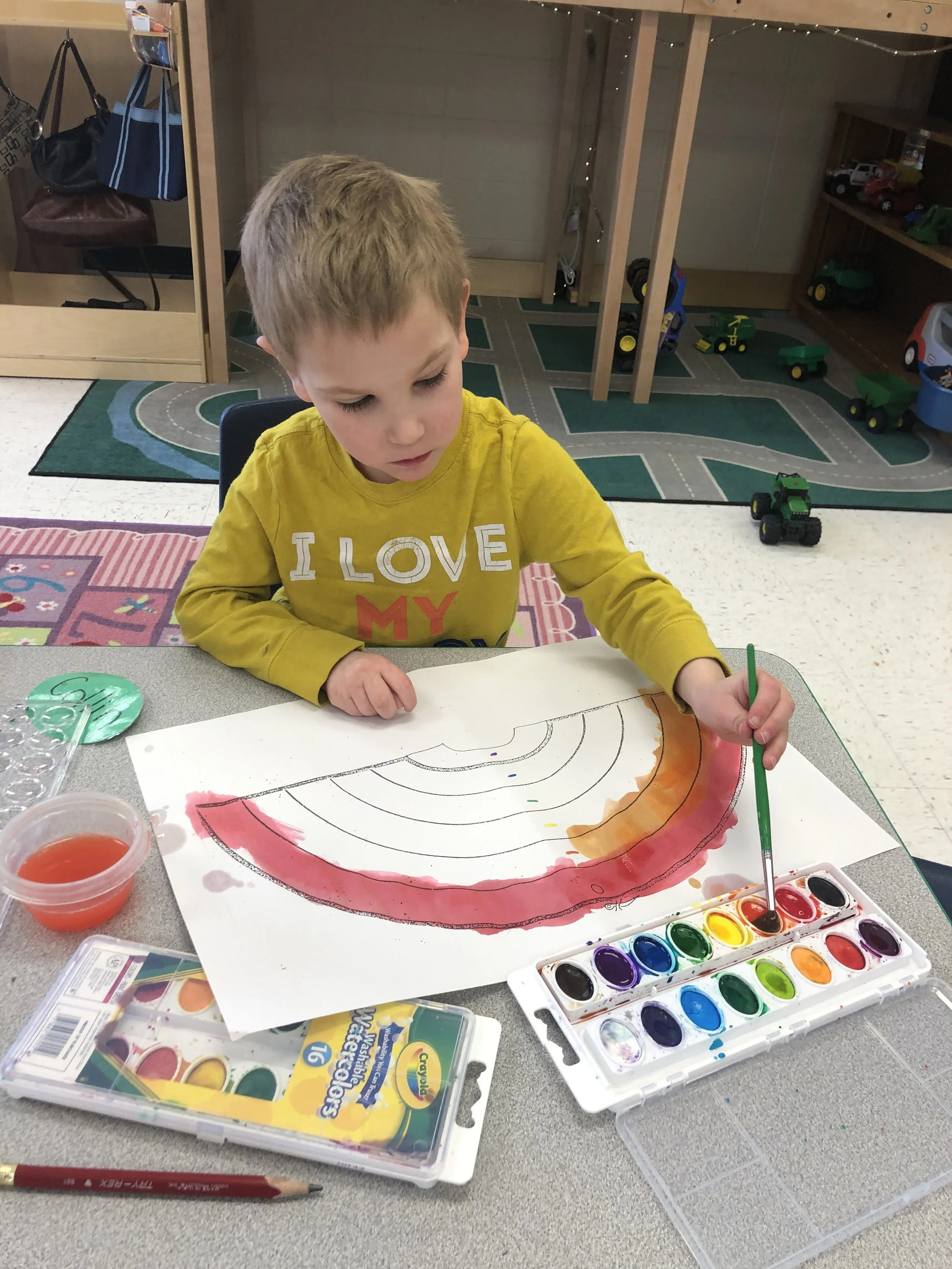 painting a rainbow