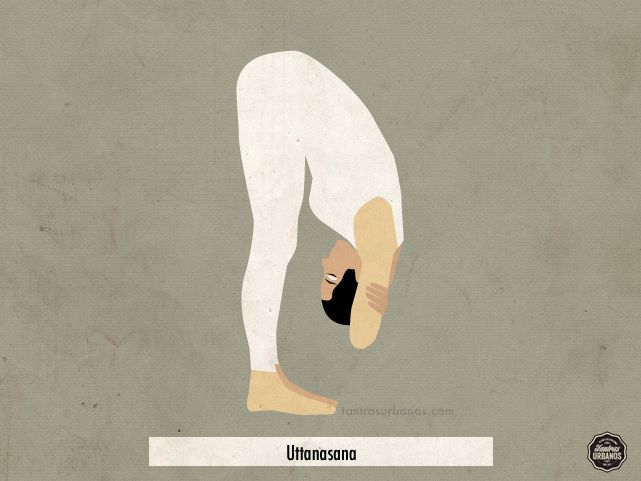 Forward Fold: Exhale hinging at the hips fold forward. Bending at knees bring your seat to the ground. 