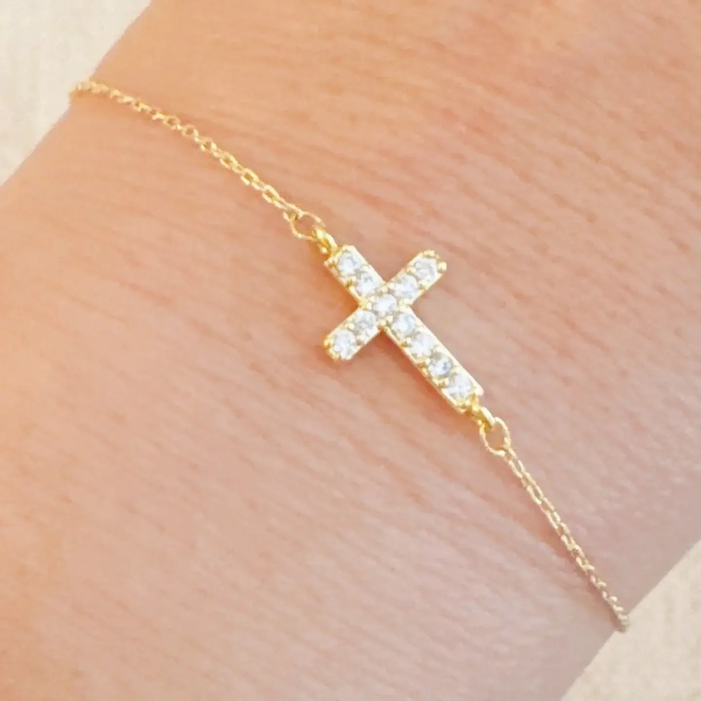 Sideways Cross Bracelet - GOLD LIMITED