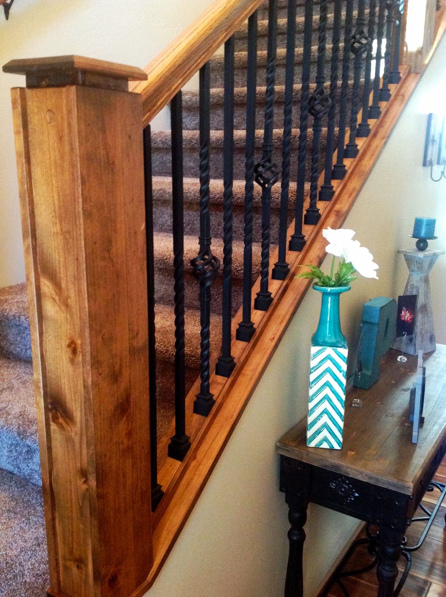 Custom stained/lacquered railing