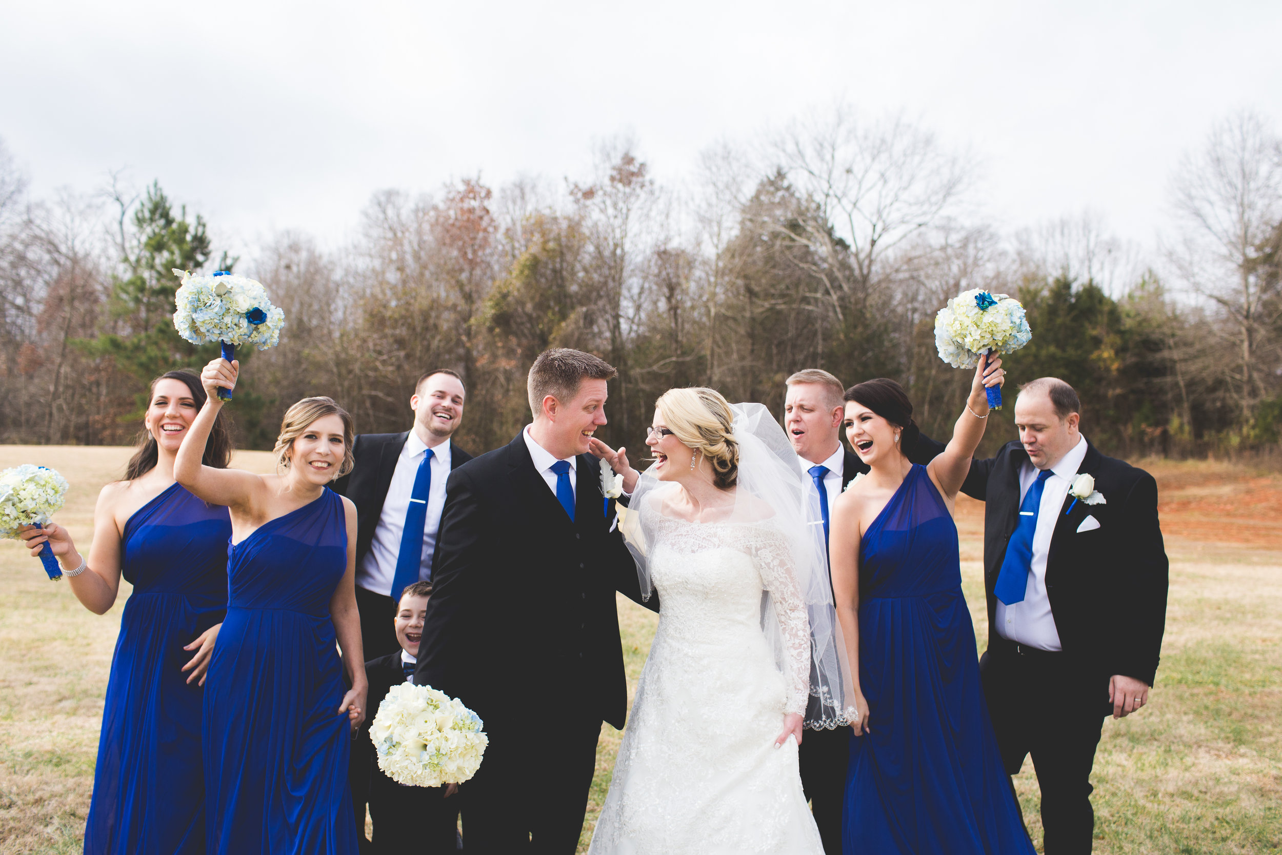 Winter Christmas Wedding Party Photos