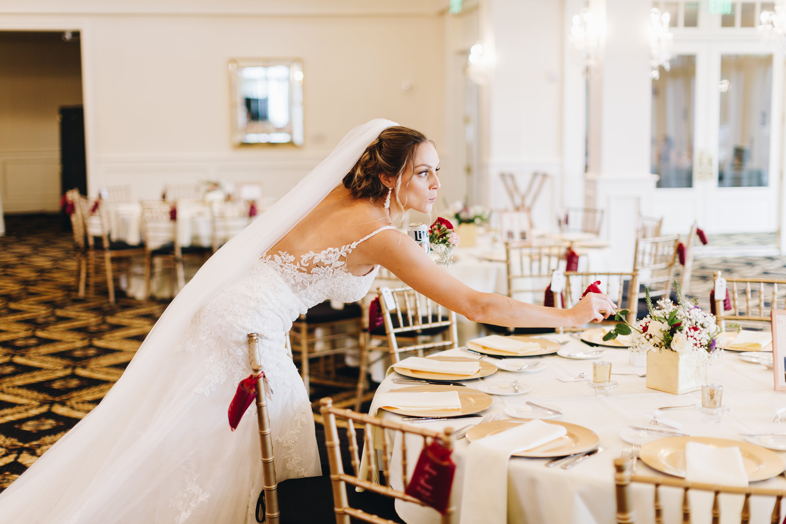 Fun bride reception photo