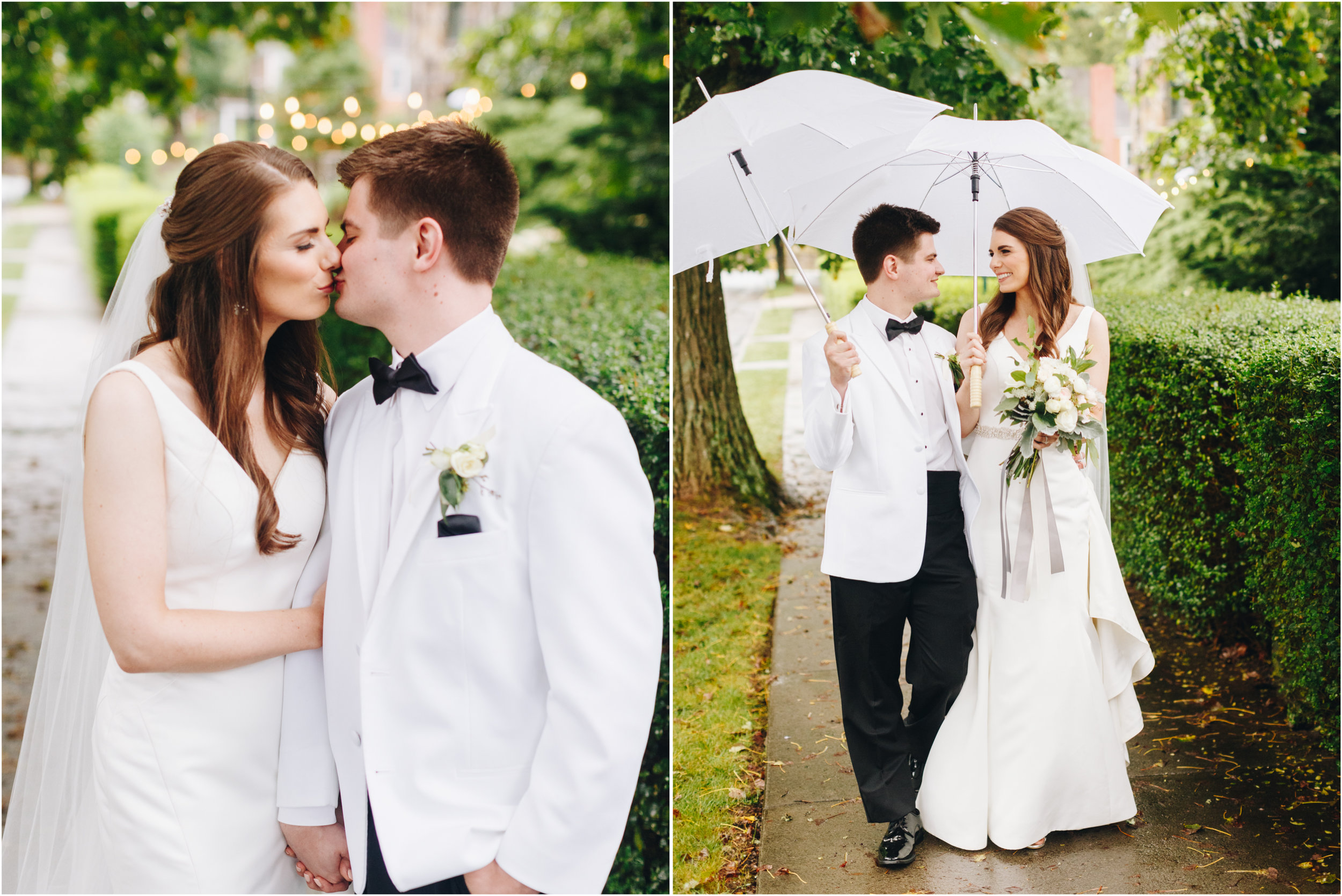 rainy wedding portraits