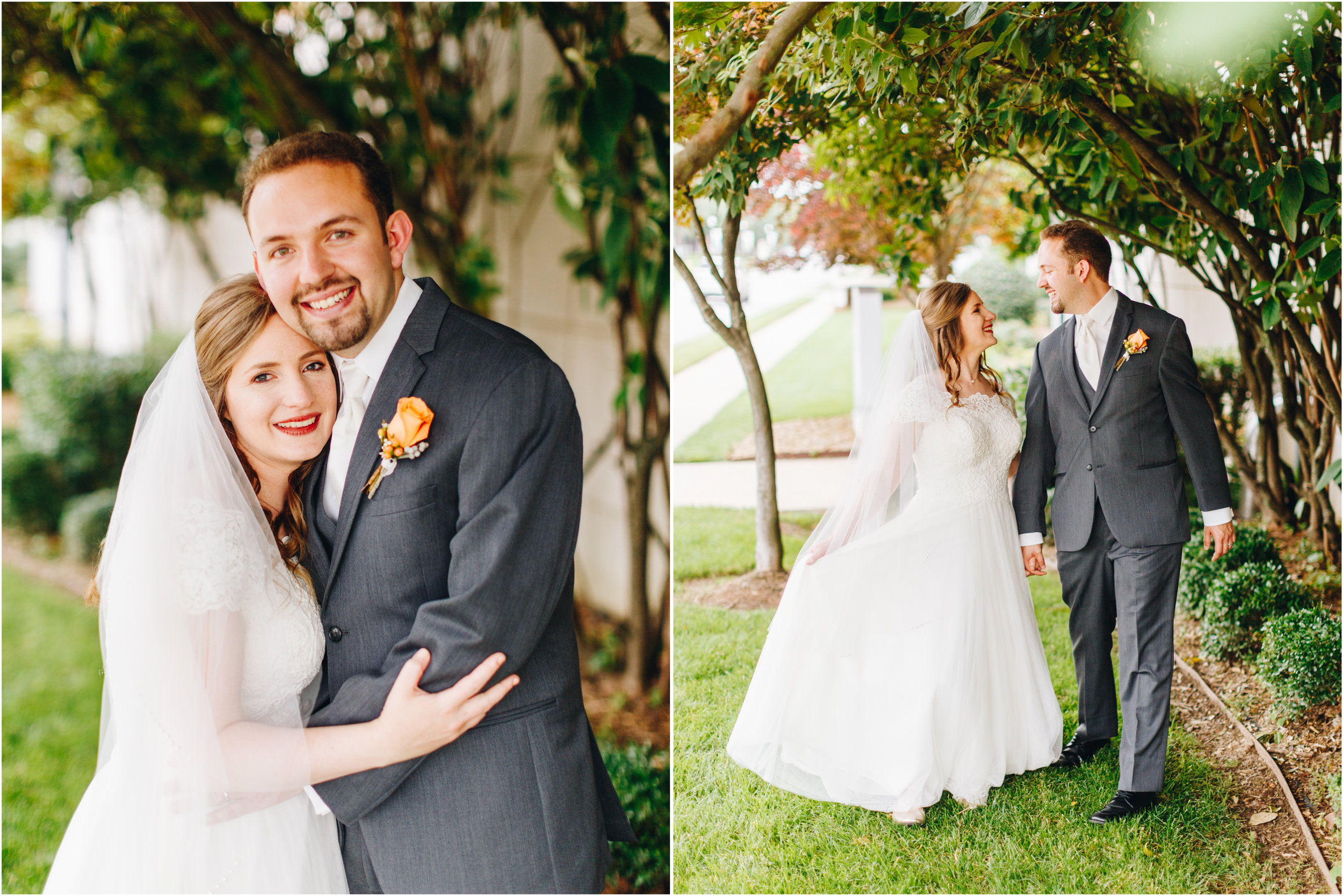Happy bride and groom portraits