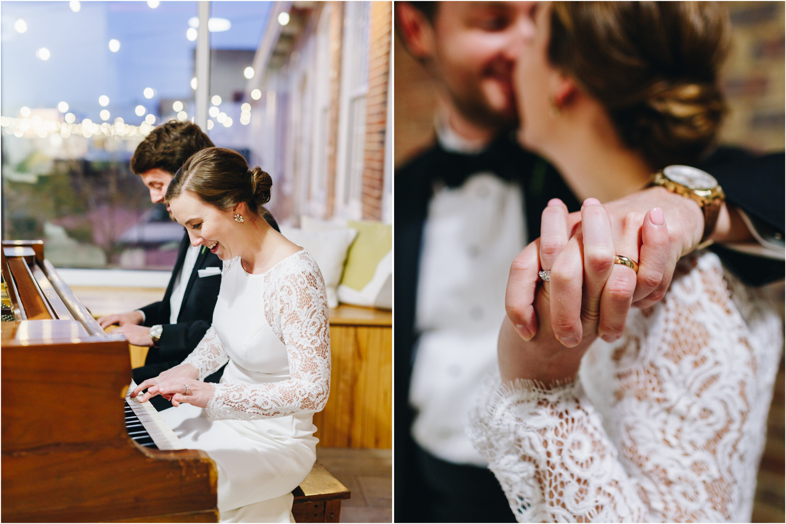 classy wedding portraits with piano