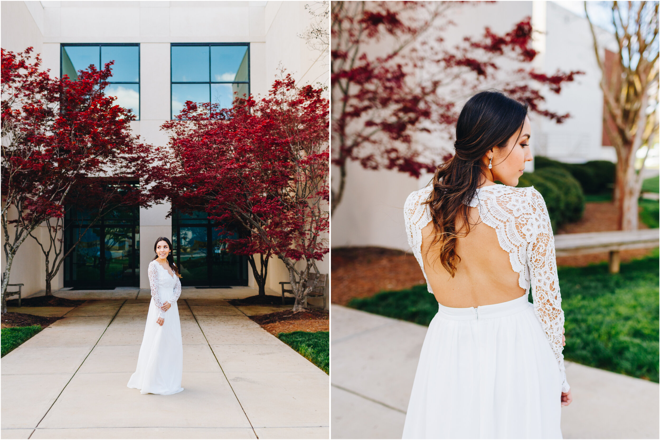 Bridal Portraits with lace back dress