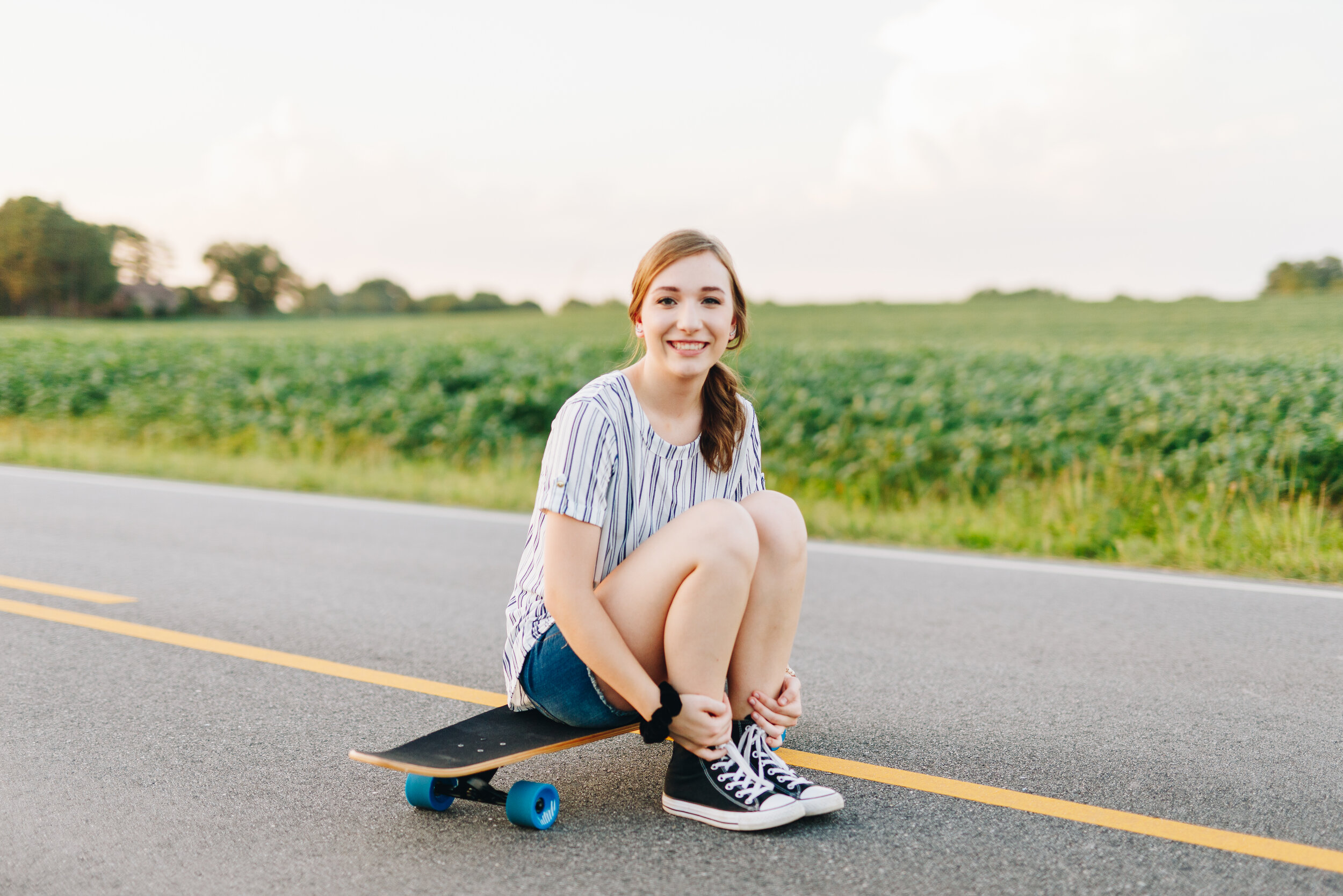 Longboarding portraits in country