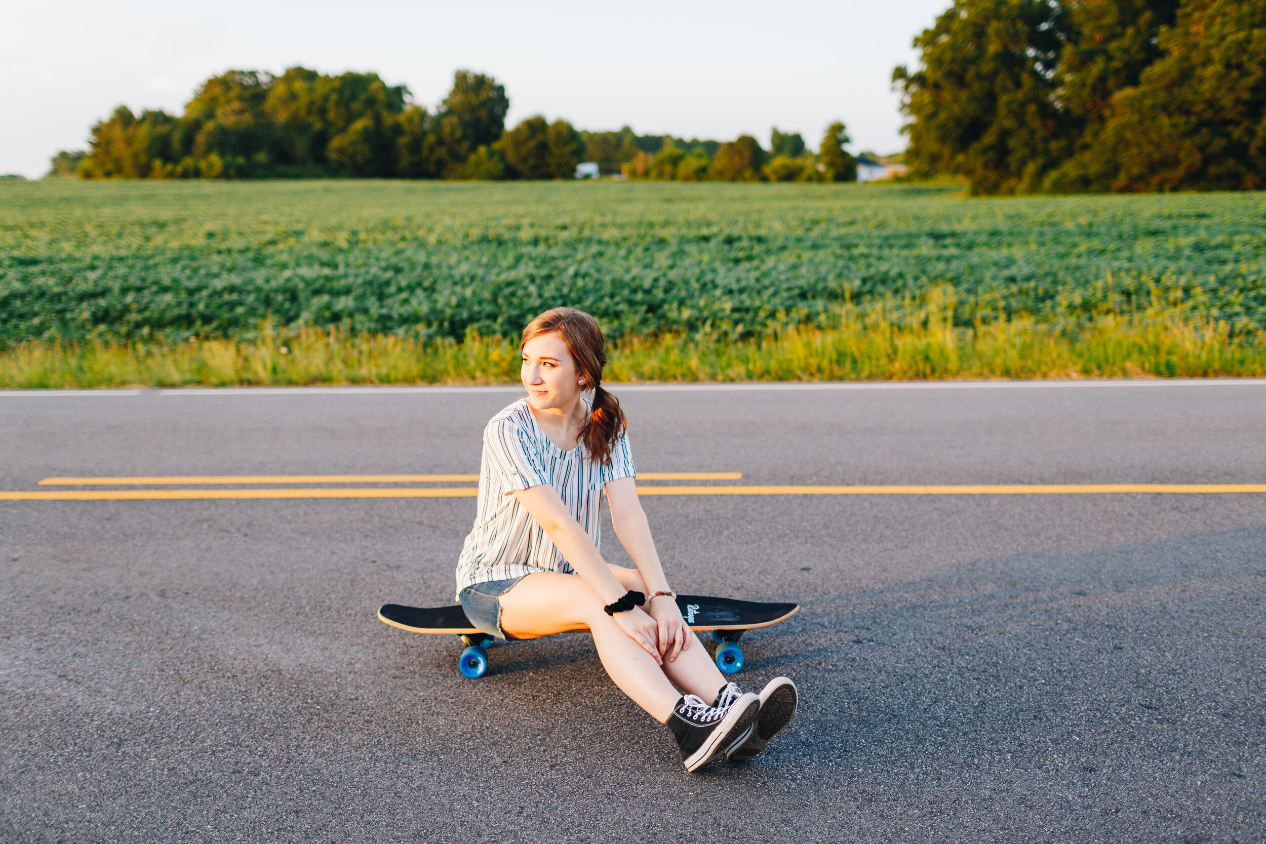 Longboarding portraits in country