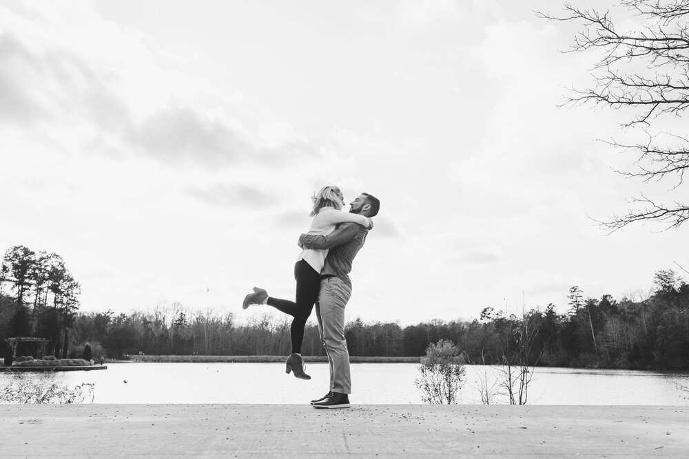 engagement portraits by lake