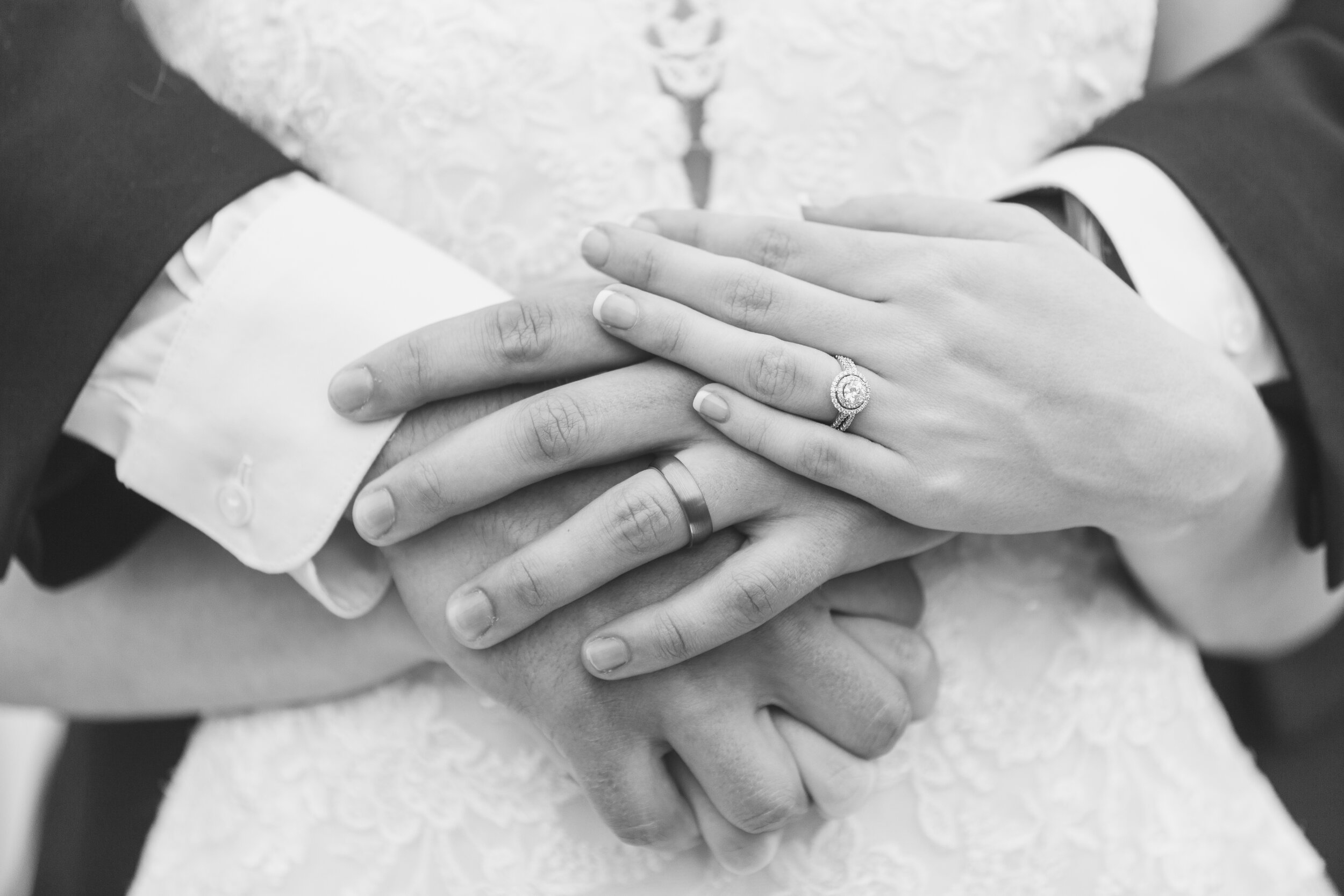 Wedding rings on hands