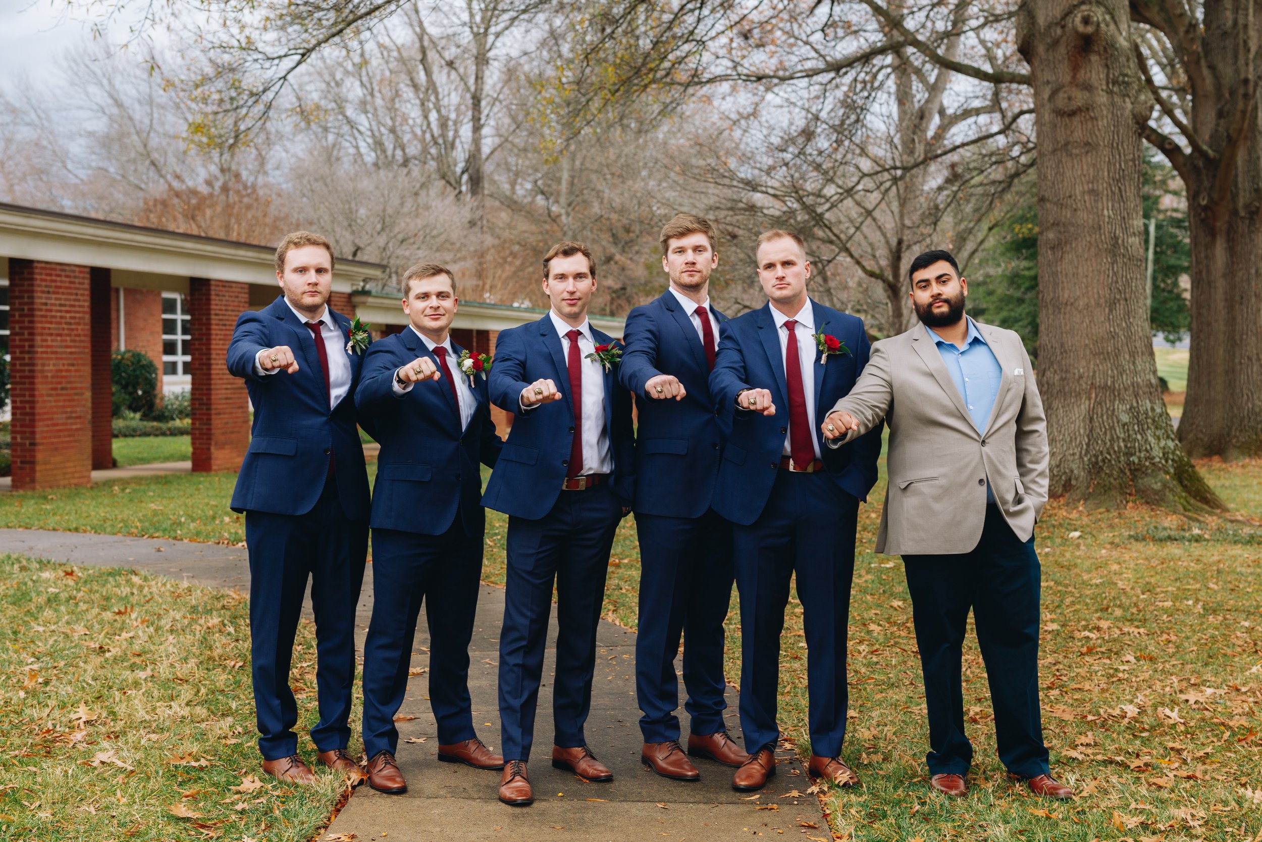 Clemson ring groomsmen portraits