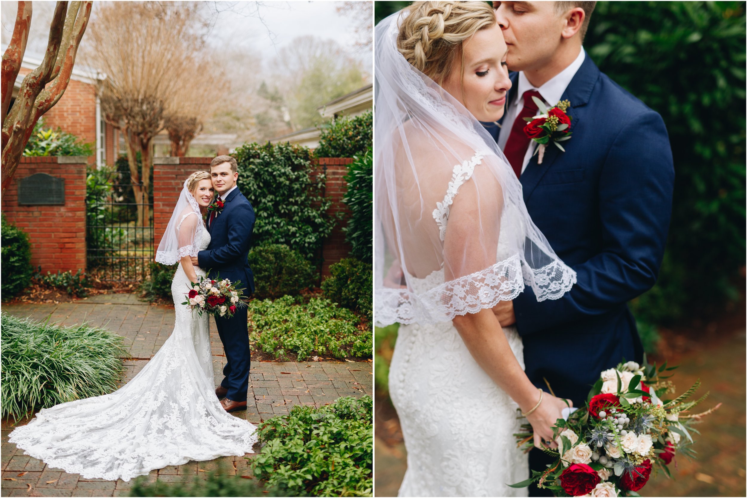 intimate courtyard wedding portraits