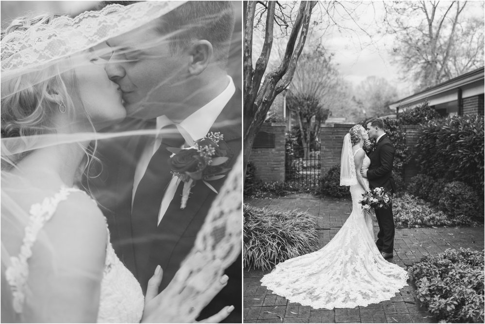 veil and wedding gown train portraits black and white